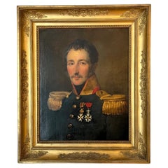 Antique Portrait Of General Goethals Attributed to Gustaaf Wappers (1803-1874) 