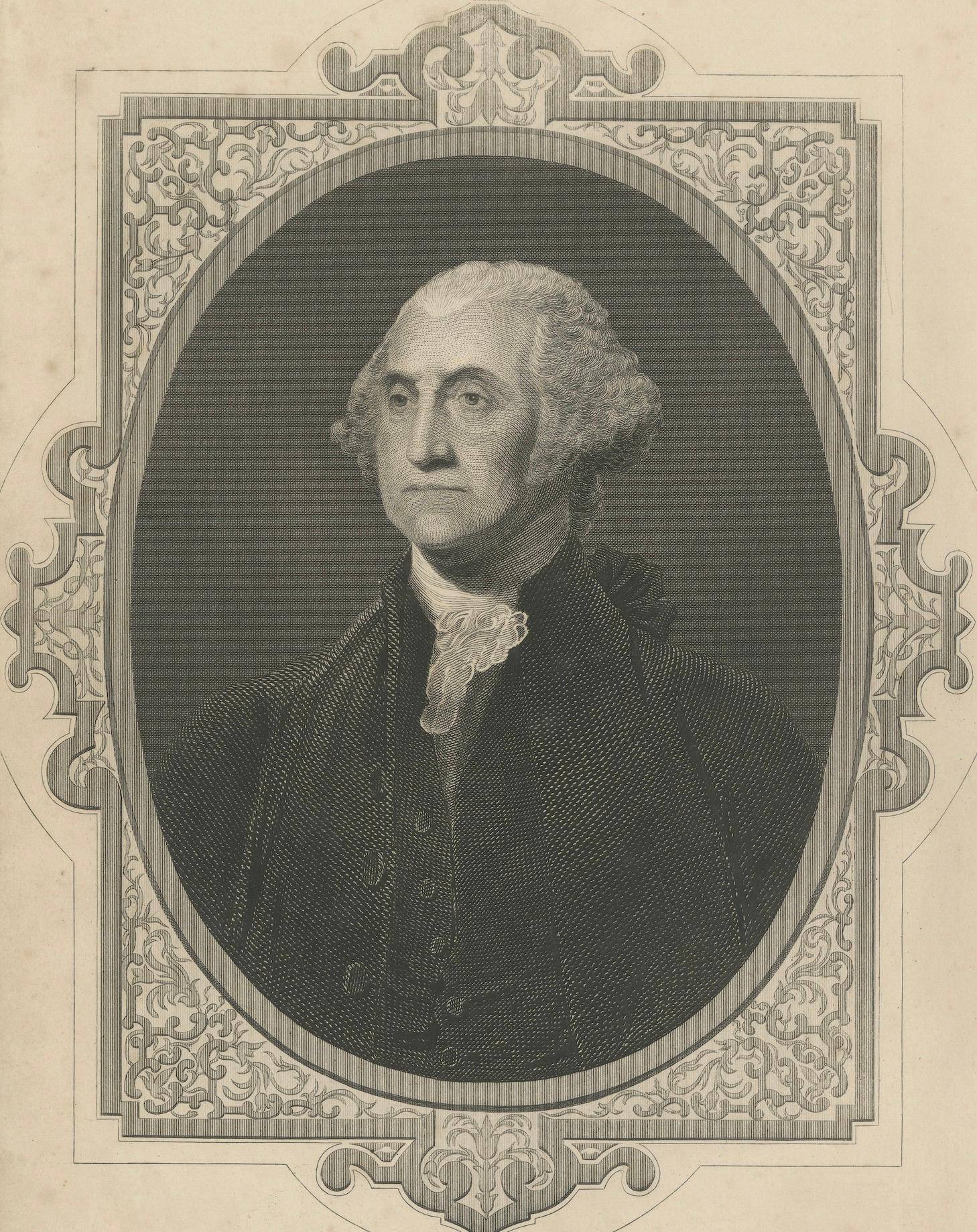 Retrato de George Washington Grabado de mediados del siglo XIX

Este antiguo retrato grabado de George Washington es una digna representación del primer Presidente de los Estados Unidos, basada en la pintura original de Gilbert Stuart. Publicado