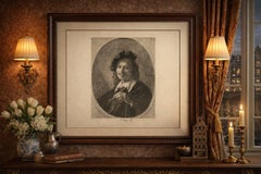 Portrait of Gerrit Dou — Etching by Paul Adolphe Rajon after Dutch Master, 1876