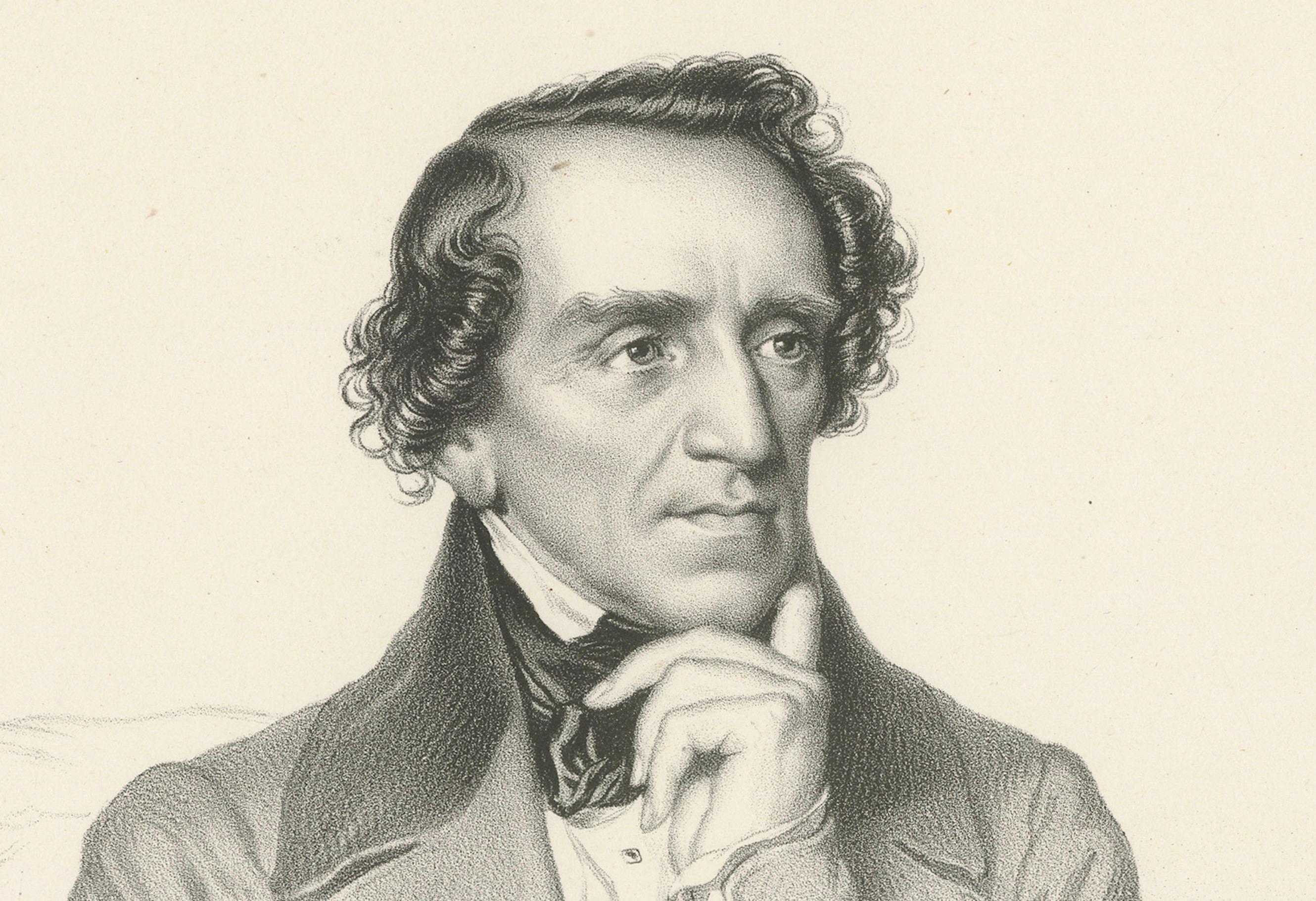 Retrato de Giacomo Meyerbeer por Le Gout-Gérard - Litografía del siglo XIX, 1855 en Bueno estado para la venta en Langweer, NL