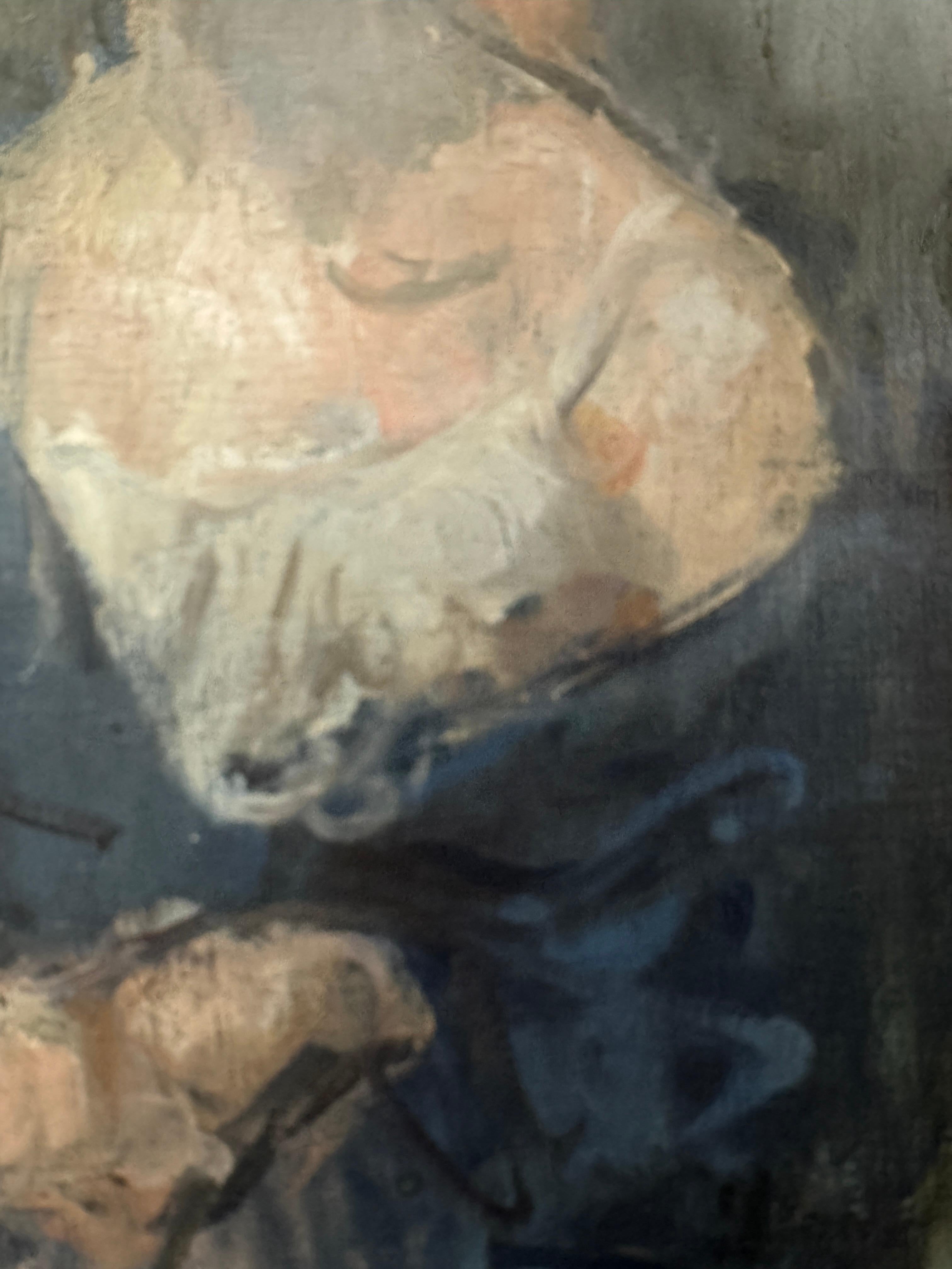 PORTRAIT DES MÄDCHEN IN BLAU von Martin Yeoman (geb. 1953) (21. Jahrhundert und zeitgenössisch) im Angebot