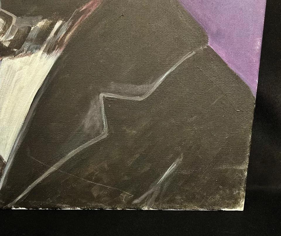 Questo intrigante ritratto in acrilico, attribuito all'artista francese J. Boving, presenta un'avvincente raffigurazione che si ritiene essere quella del celebre compositore Hector Berlioz. Dipinta con pennellate espressive su tela, l'opera d'arte