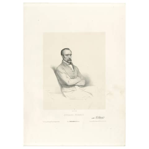 Portrait of Horace Vernet by Le Gout-Gérard – 19th Century Lithograph, ca.1855