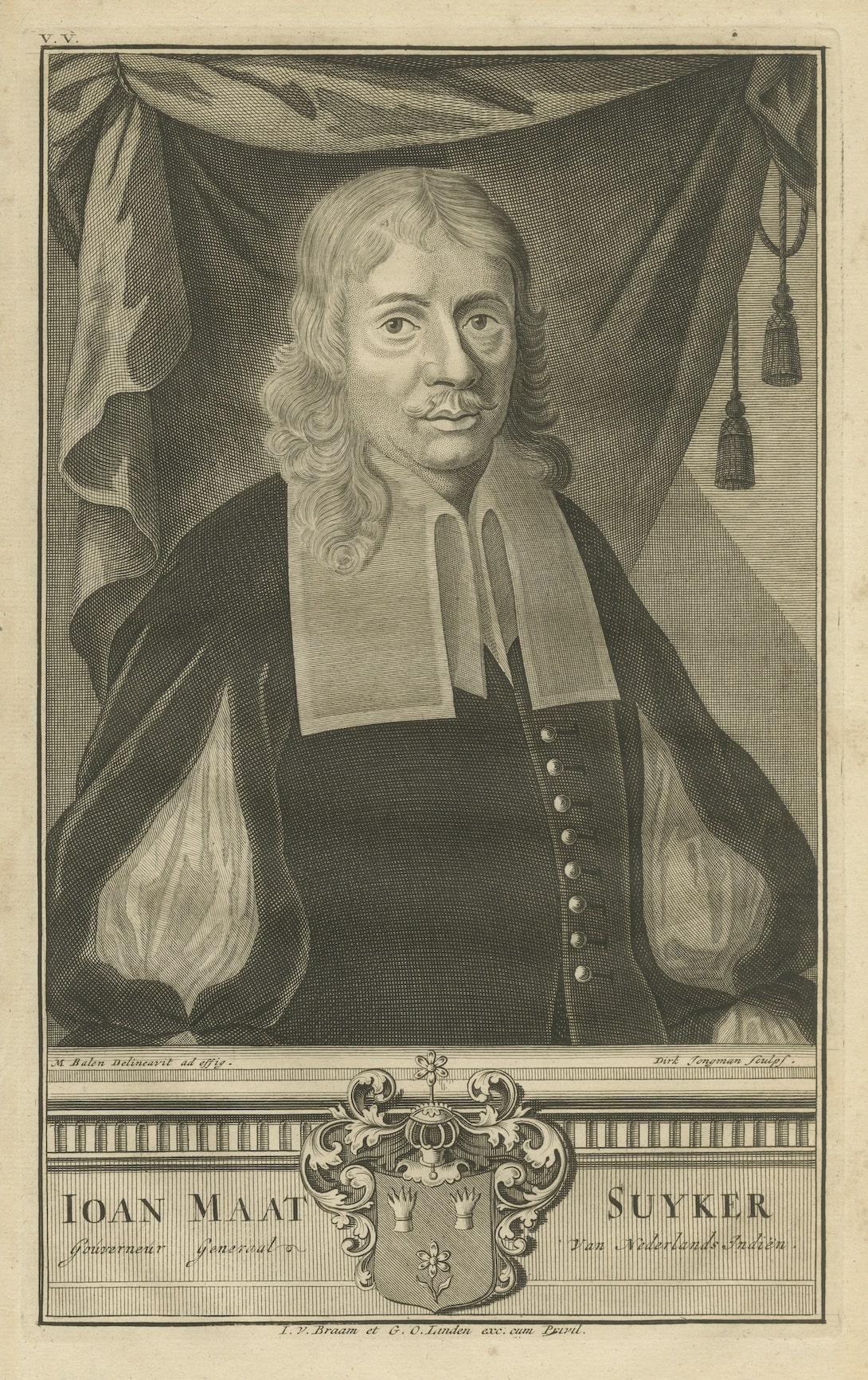 Retrato de Ioan Maat Suyker: Gobernador General de las Indias Orientales Holandesas, 1724 principios del siglo XVIII en venta
