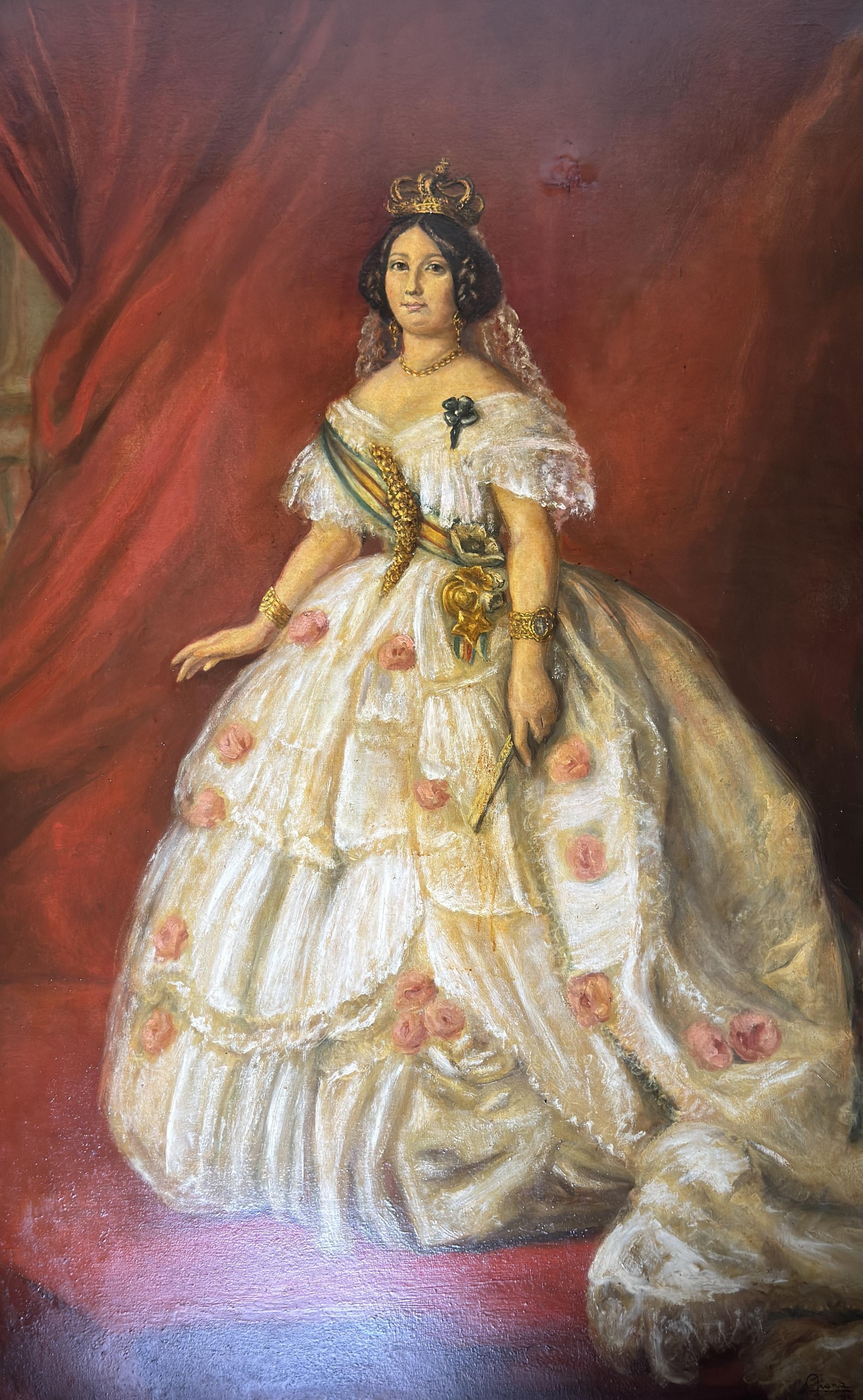 Porträt von Isabella II. von Spanien, 19. Jahrhundert (Barock) im Angebot