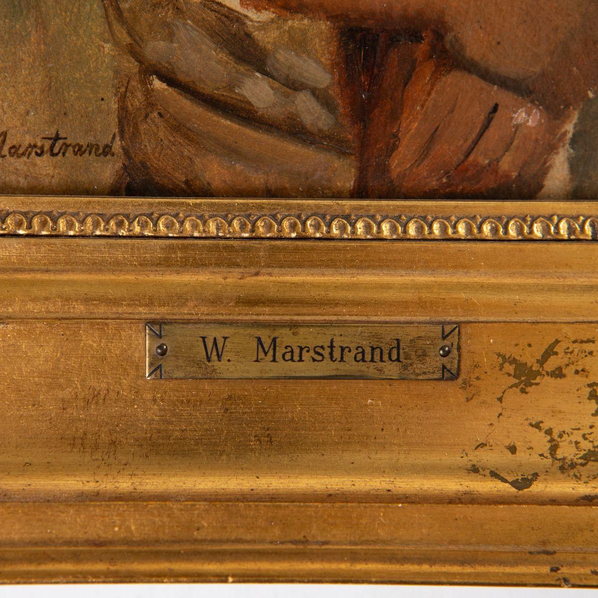 Porträt eines italienischen Jungen von Wilhelm Marstrand Öl auf Holz (19. Jahrhundert) im Angebot