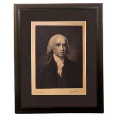 Portrait of James Madison, Signed by Jacques Reich, Etching, Circa 1911