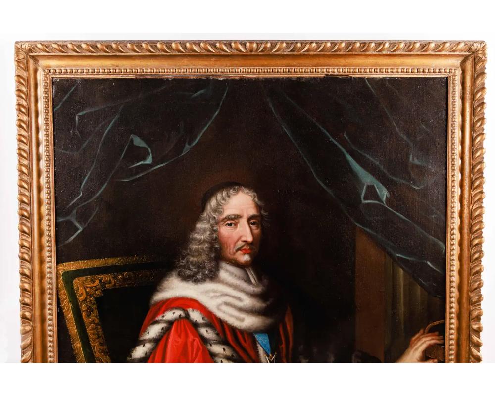 Portrait of Jean-Antoine de Mesmes (Prémier Président), Oil on Canvas Painting C For Sale 4