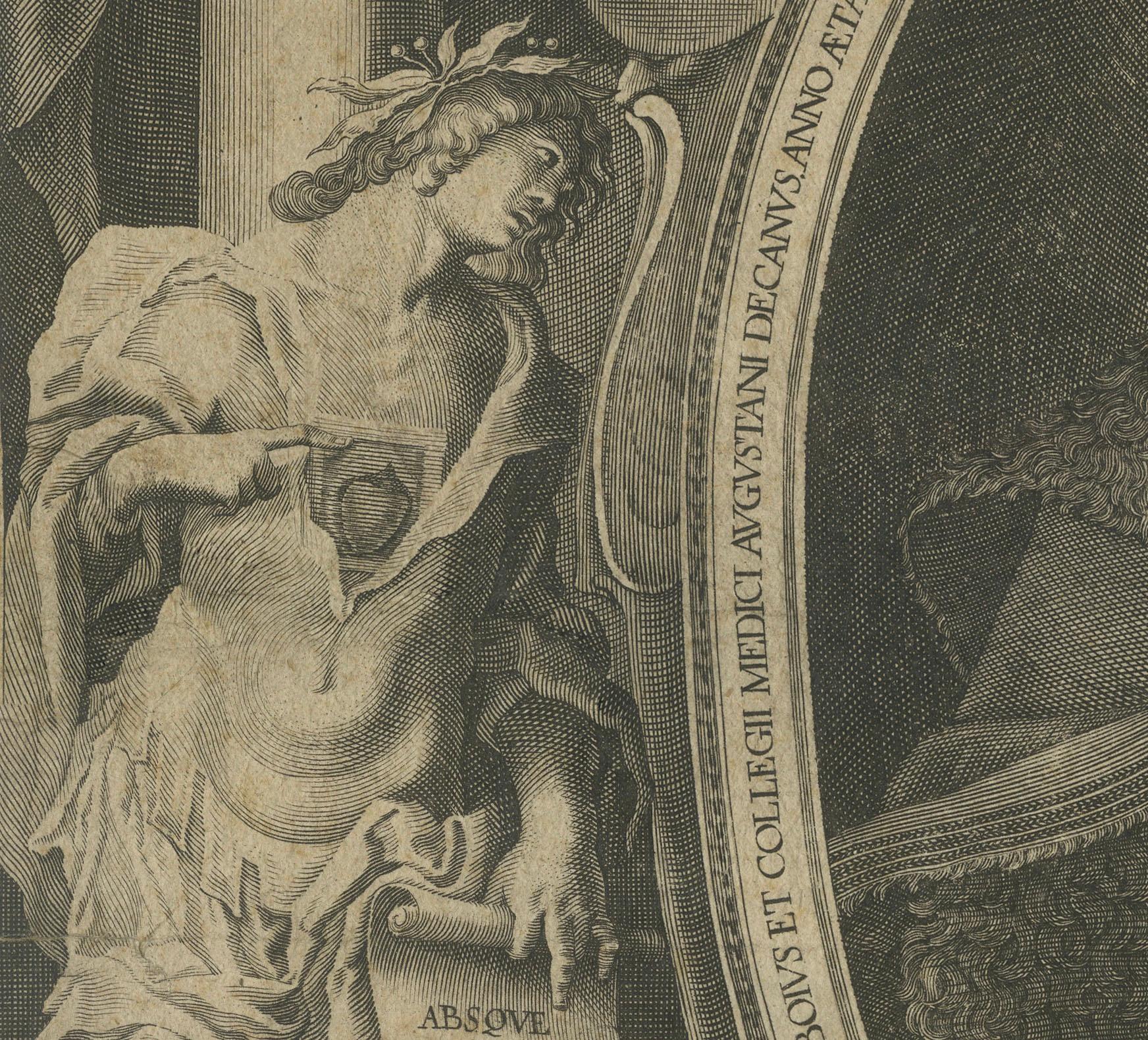 Retrato de Johannes Henisius por Wolfgang y Lucas Kilian, Augsburgo, 1638 Grabado en venta