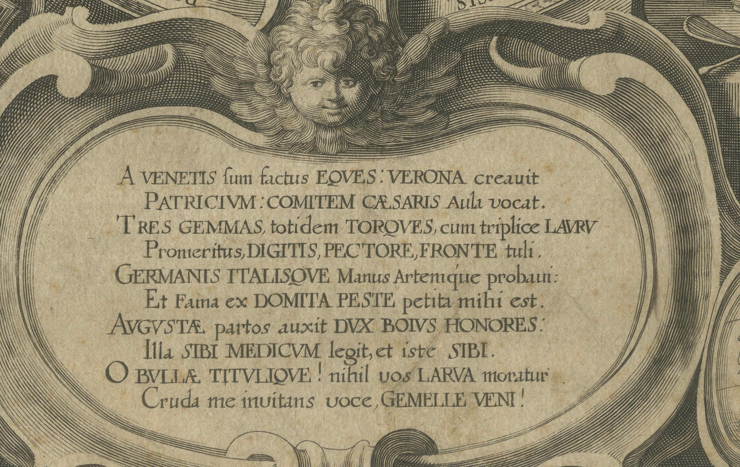 Retrato de Johannes Henisius por Wolfgang y Lucas Kilian, Augsburgo, 1638 Papel en venta