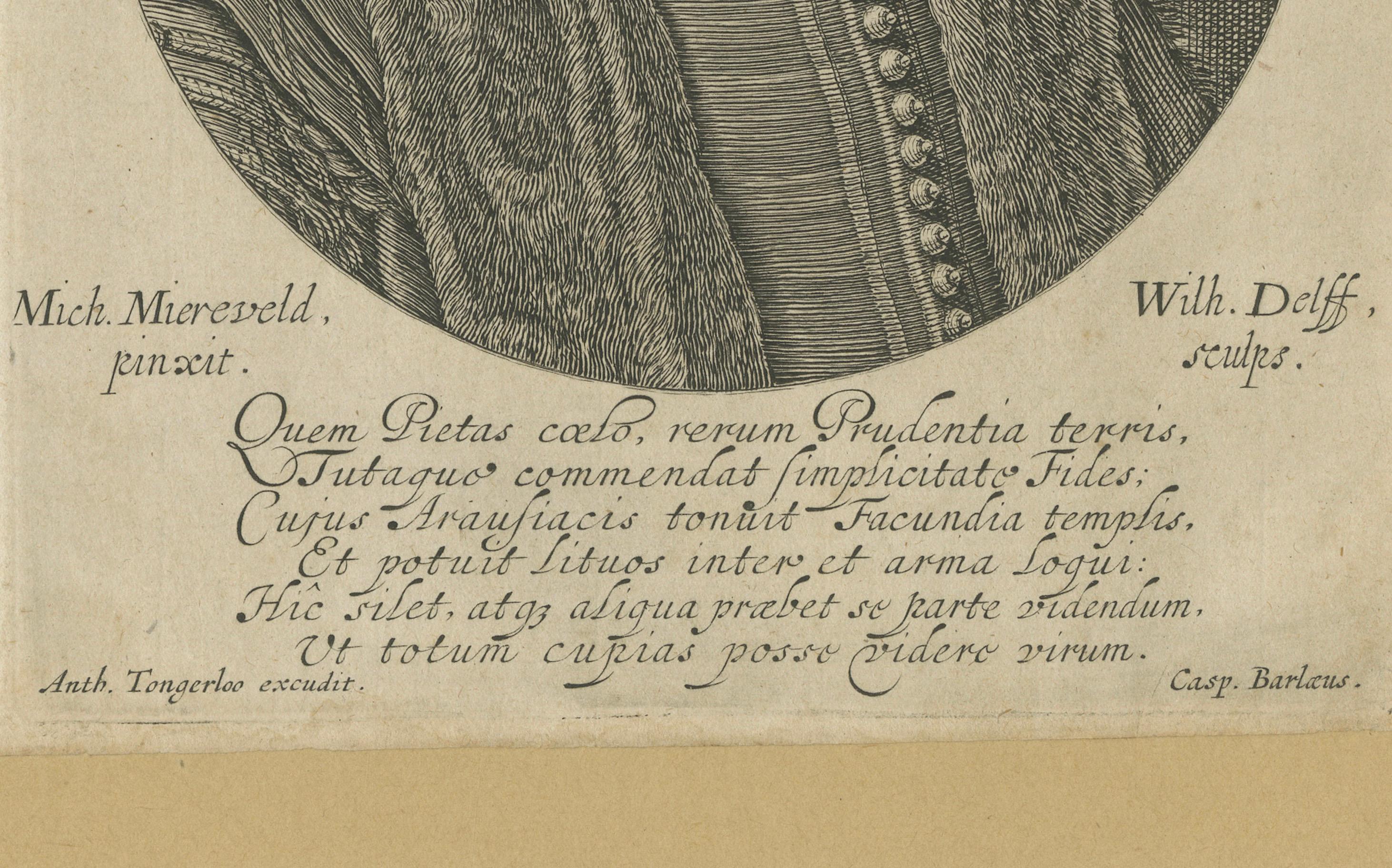 Gravé Portrait de Johannes Wtenbogaert - chef des Remonstrants, gravure de Delff, 1632 en vente