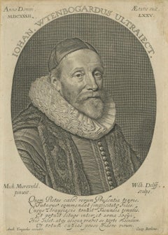 Portrait de Johannes Wtenbogaert - chef des Remonstrants, gravure de Delff, 1632