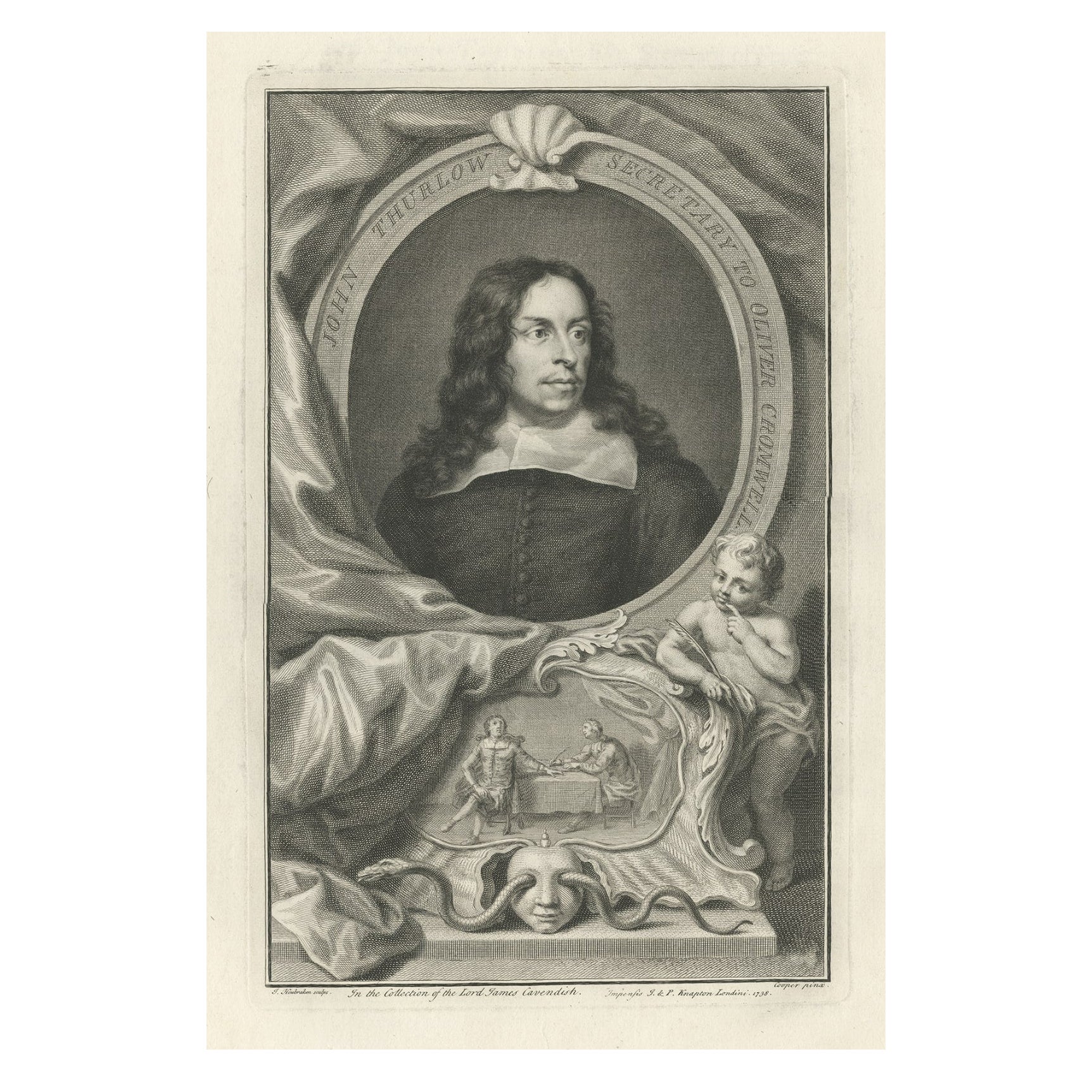 Porträt von John Thurloe, englischer Politiker und Spymaster für Oliver Cromwell im Angebot