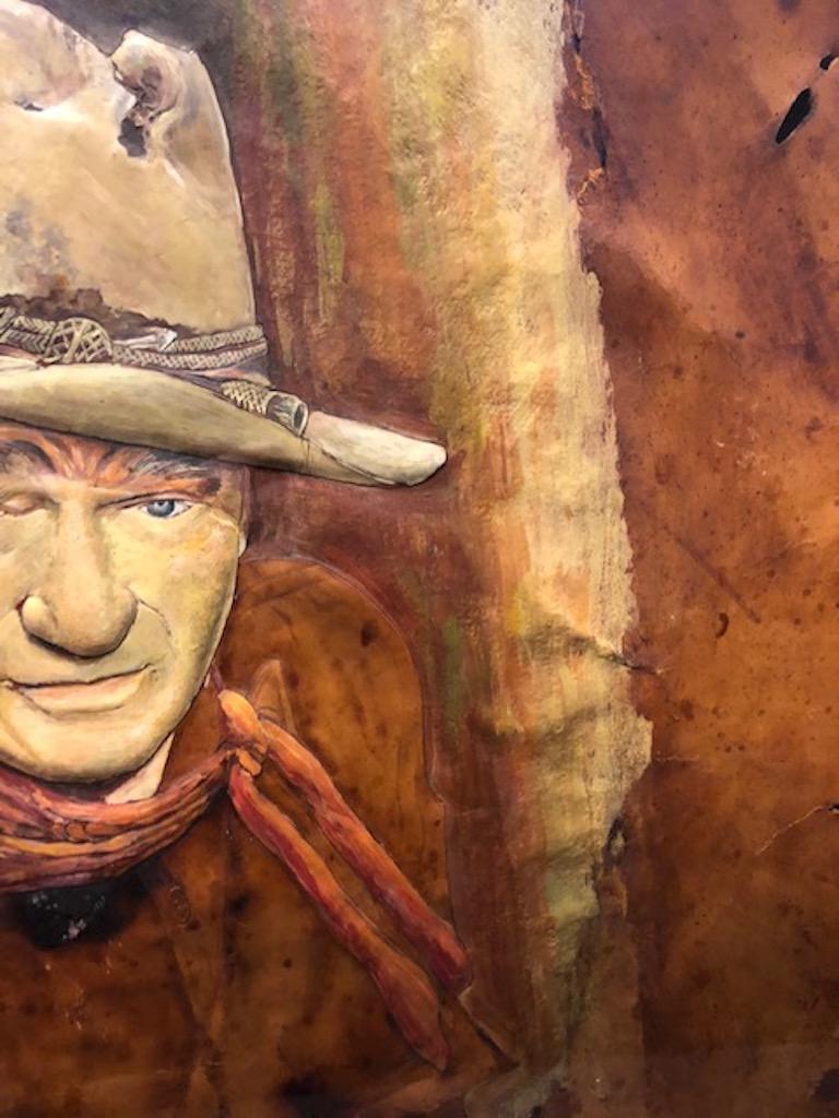Leather Portrait of John Wayne