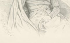 Portrait of Joseph Méry – French Poet and Publicist, 19th Century Lithograph