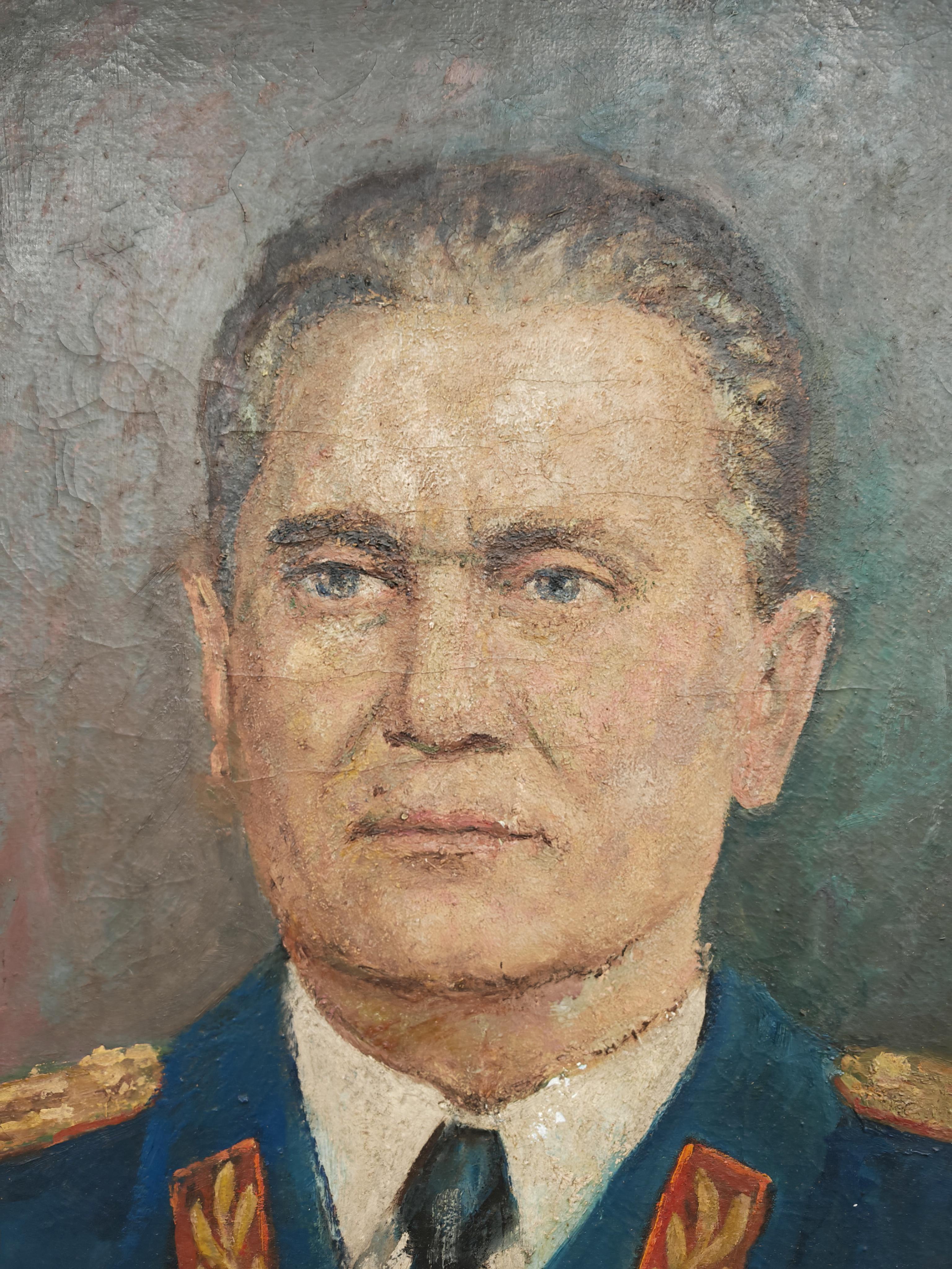 Porträt von Josip Broz Tito von Slobodan Garic, Öl auf Leinwand, Jugoslawien 1970 (Serbisch) im Angebot