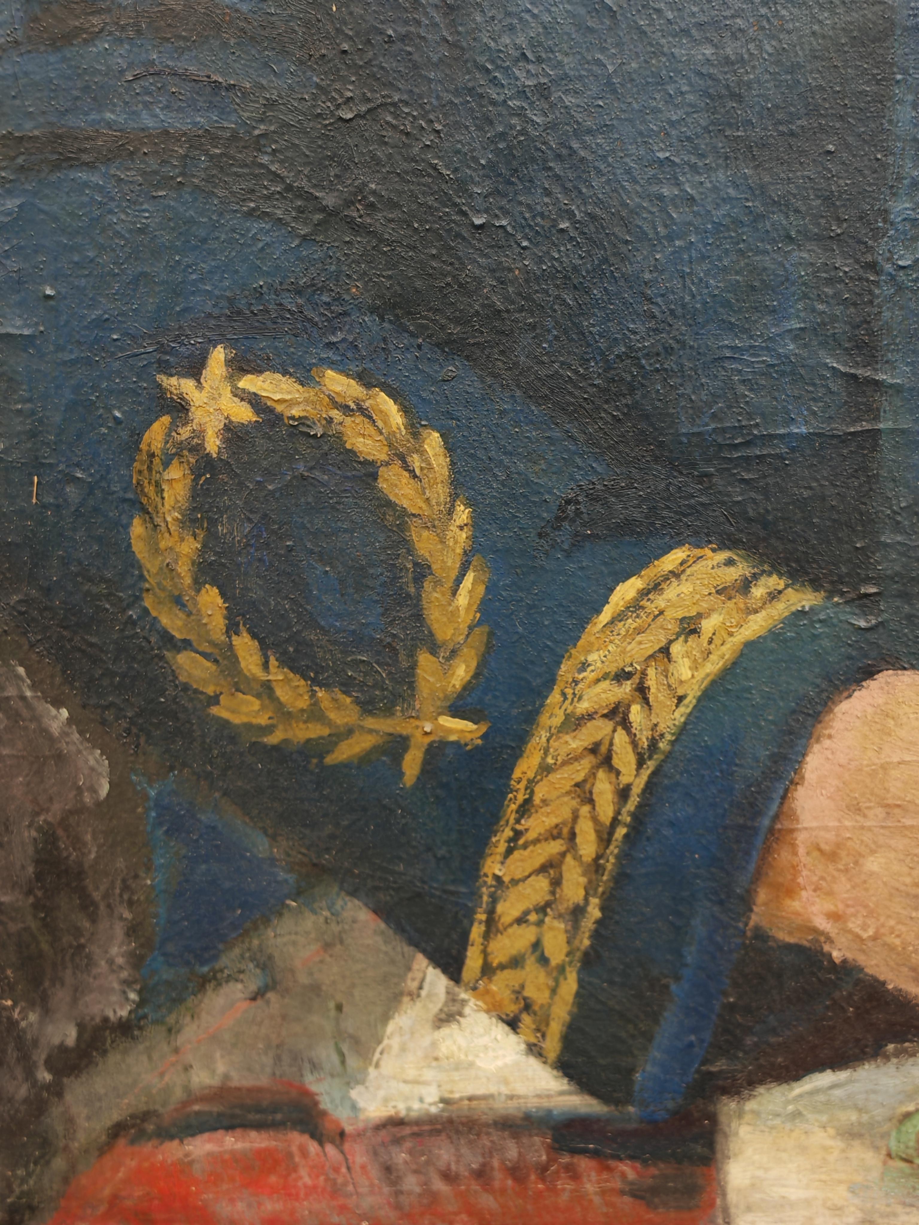 Porträt von Josip Broz Tito von Slobodan Garic, Öl auf Leinwand, Jugoslawien 1970 (Ende des 20. Jahrhunderts) im Angebot