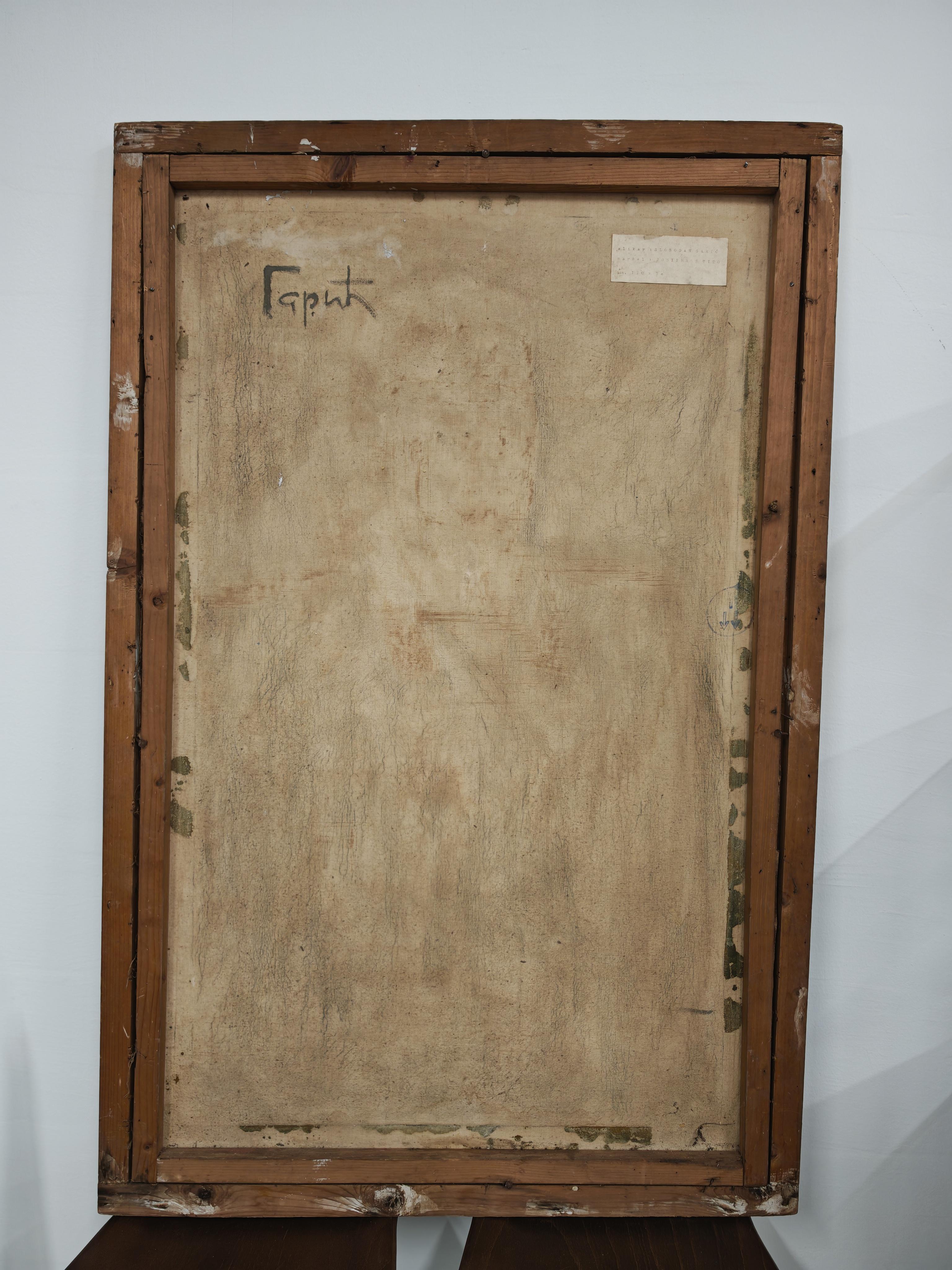 Porträt von Josip Broz Tito von Slobodan Garic, Öl auf Leinwand, Jugoslawien 1970 im Angebot 3