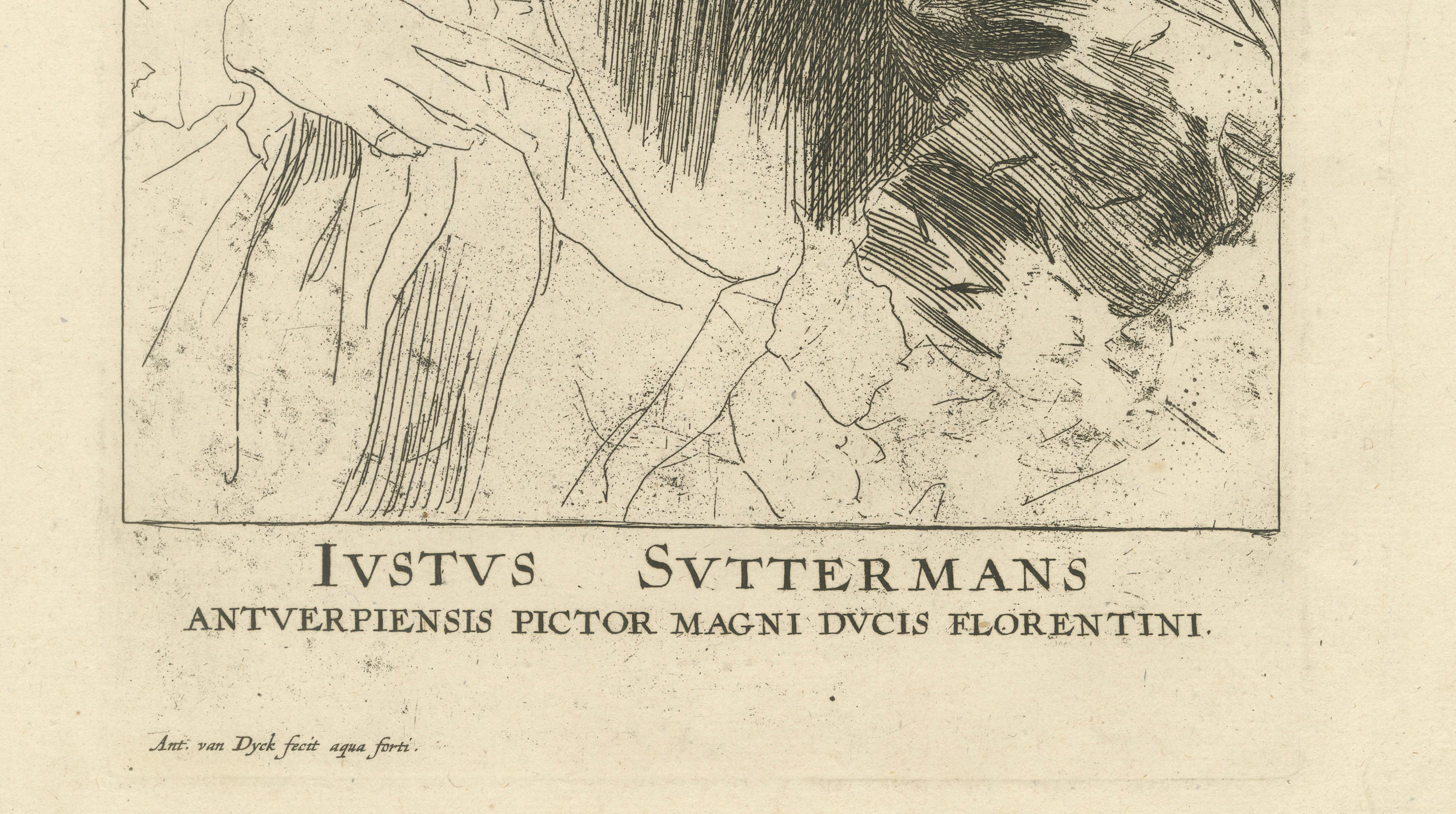 Porträt von Justus Sustermans, flämischer Maler des Großherzogs von Florenz (Graviert) im Angebot