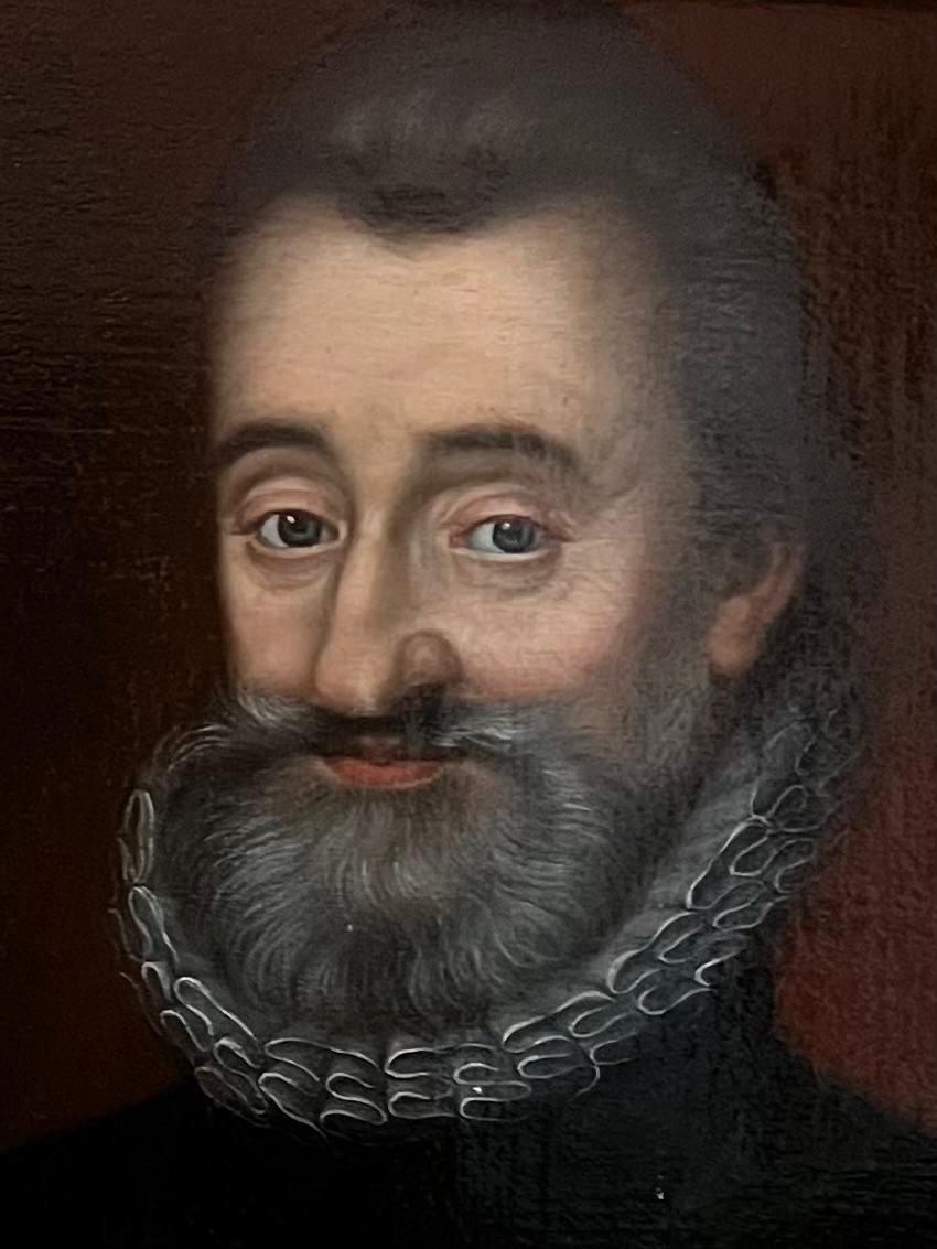 18th Century and Earlier Portrait of King Henri IV of France Oil on Canvas 1553-1610 For Sale