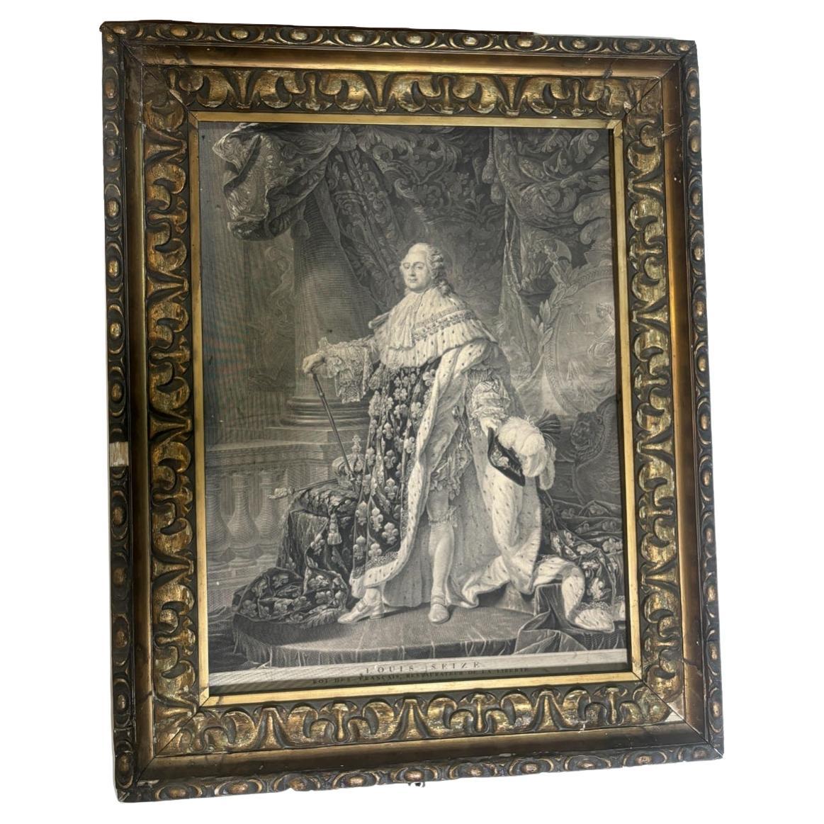 Porträt von König Louis XVI. in der Krönung Regalia im Angebot