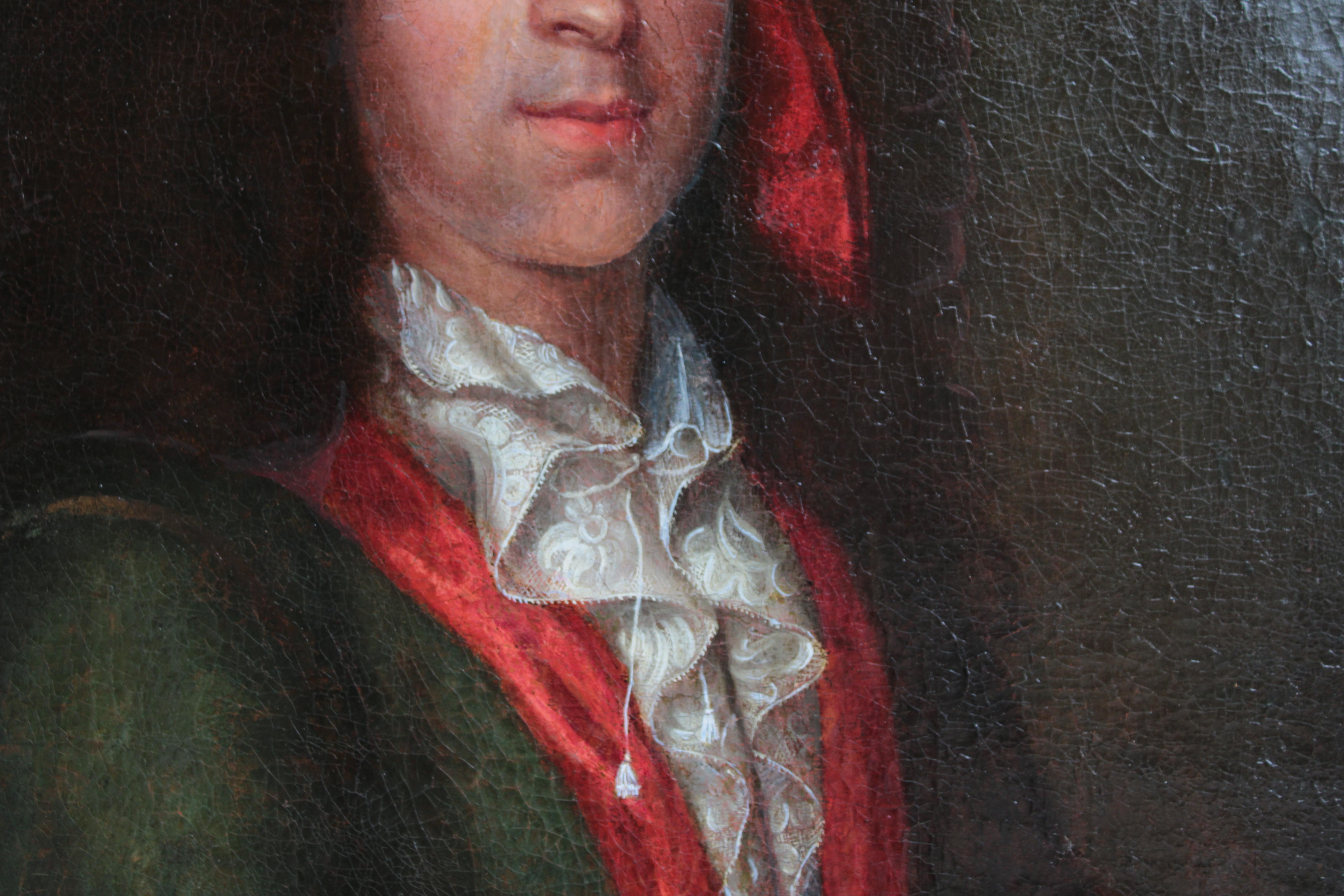 Gilt Portrait of Lars Gathenhielm '1689-1718' in Gilded Worked Frame For Sale