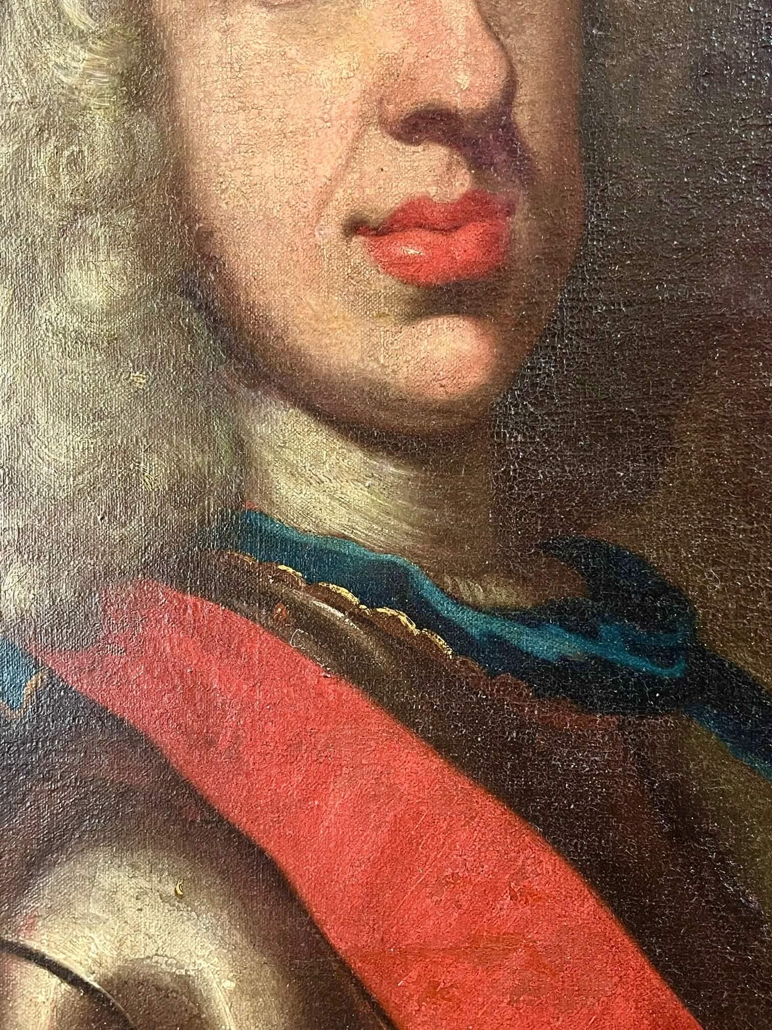 XVIII secolo Ritratto di Luigi Giorgio, Margravio di Baden-Baden, olio su tela, CIRCA 1725 in vendita