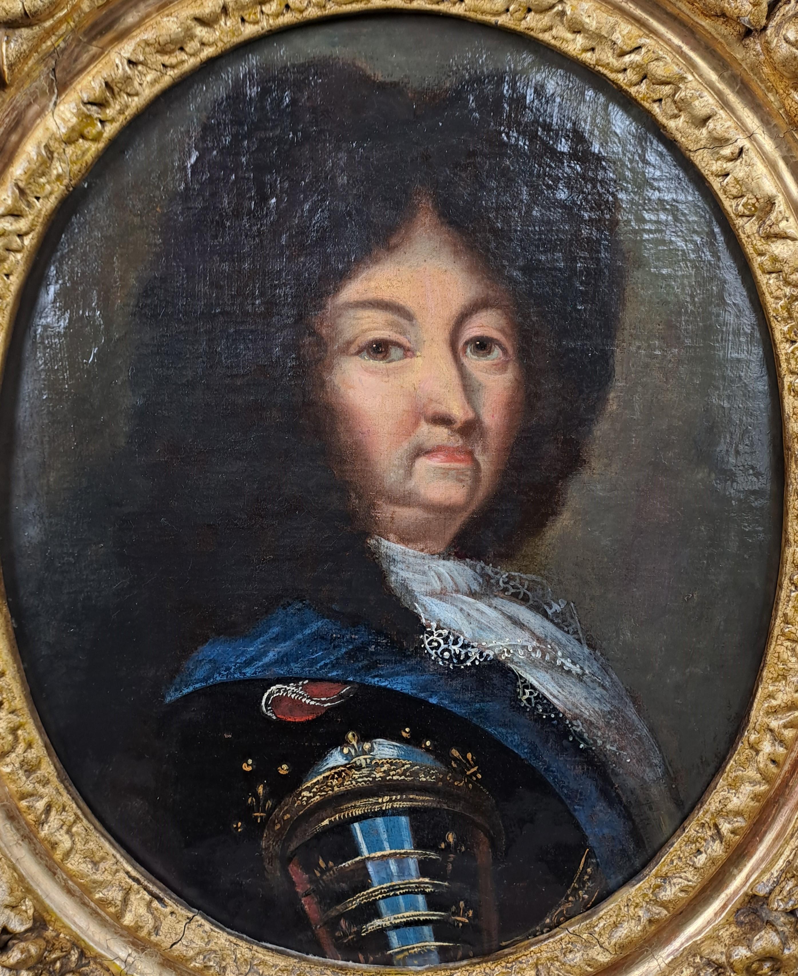 French Portrait Of Louis XIV In Armor - Follower Of Hyacinthe Rigaud (1659 - 1743)
