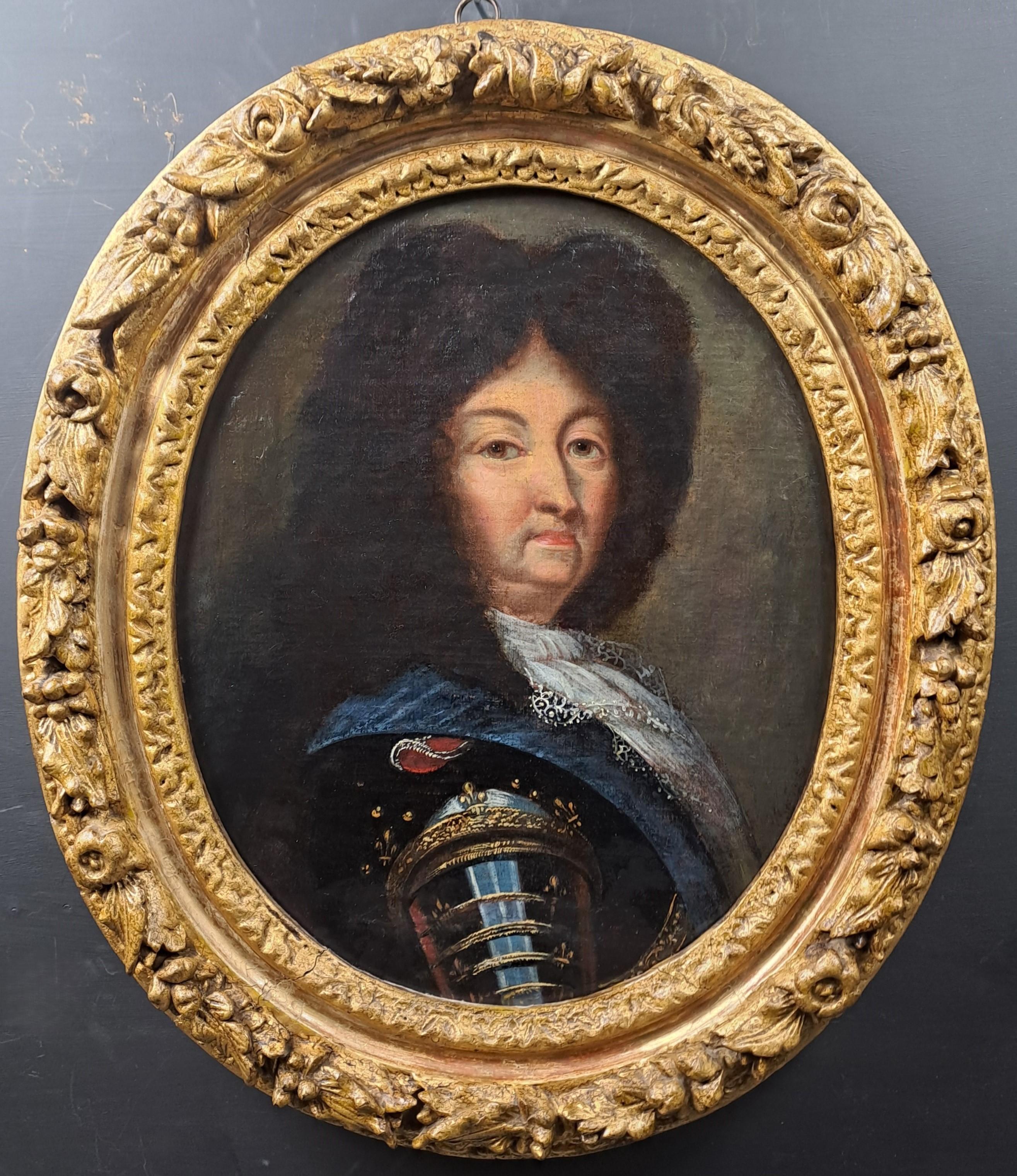 Portrait Of Louis XIV In Armor - Follower Of Hyacinthe Rigaud (1659 - 1743) In Good Condition In BARSAC, FR