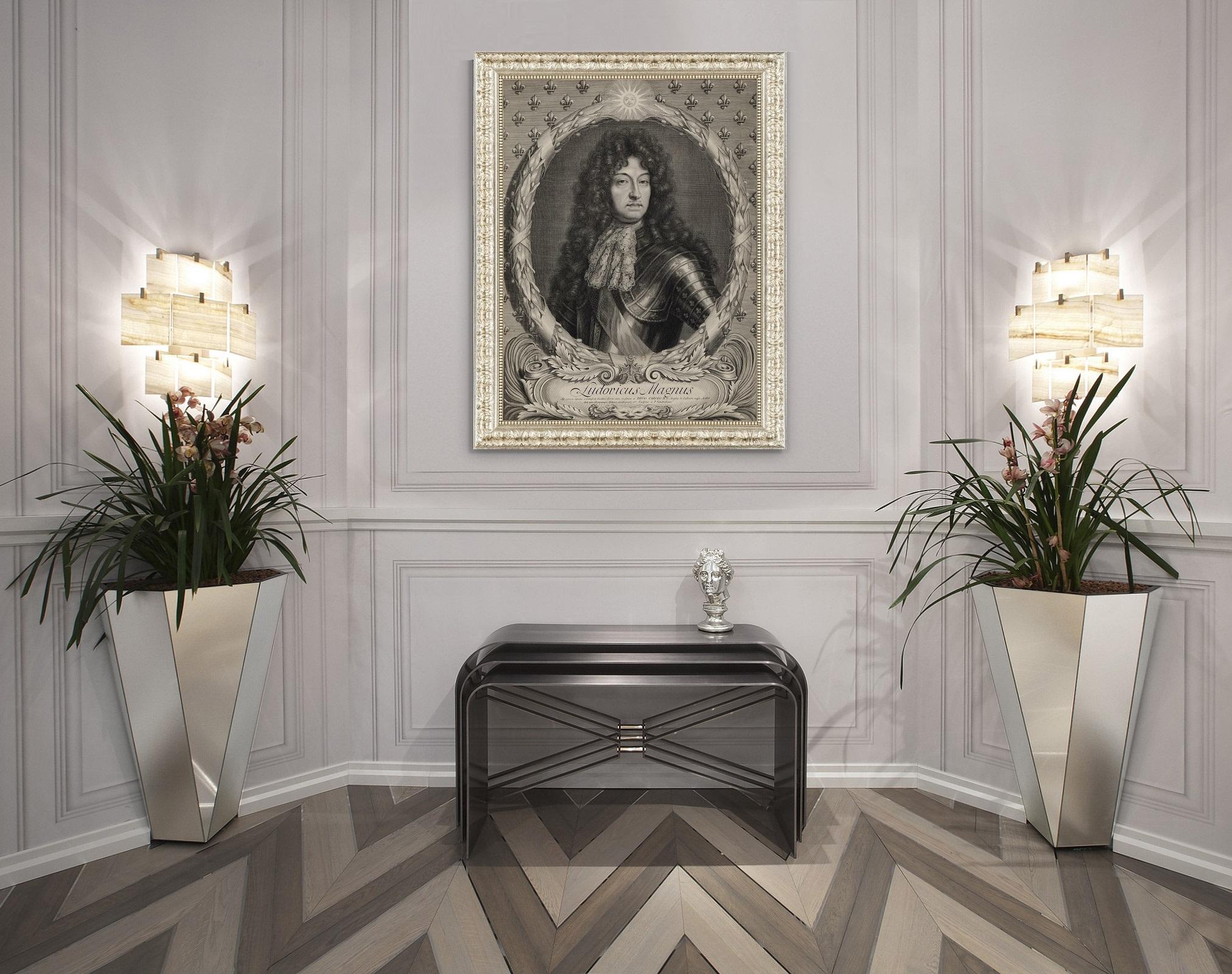 Contemporary Portrait of Louis XIV of France, After Engraving by Peter Vandrebanc For Sale