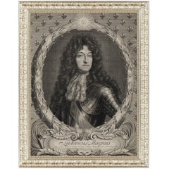 Portrait of Louis XIV of France, After Engraving by Peter Vandrebanc