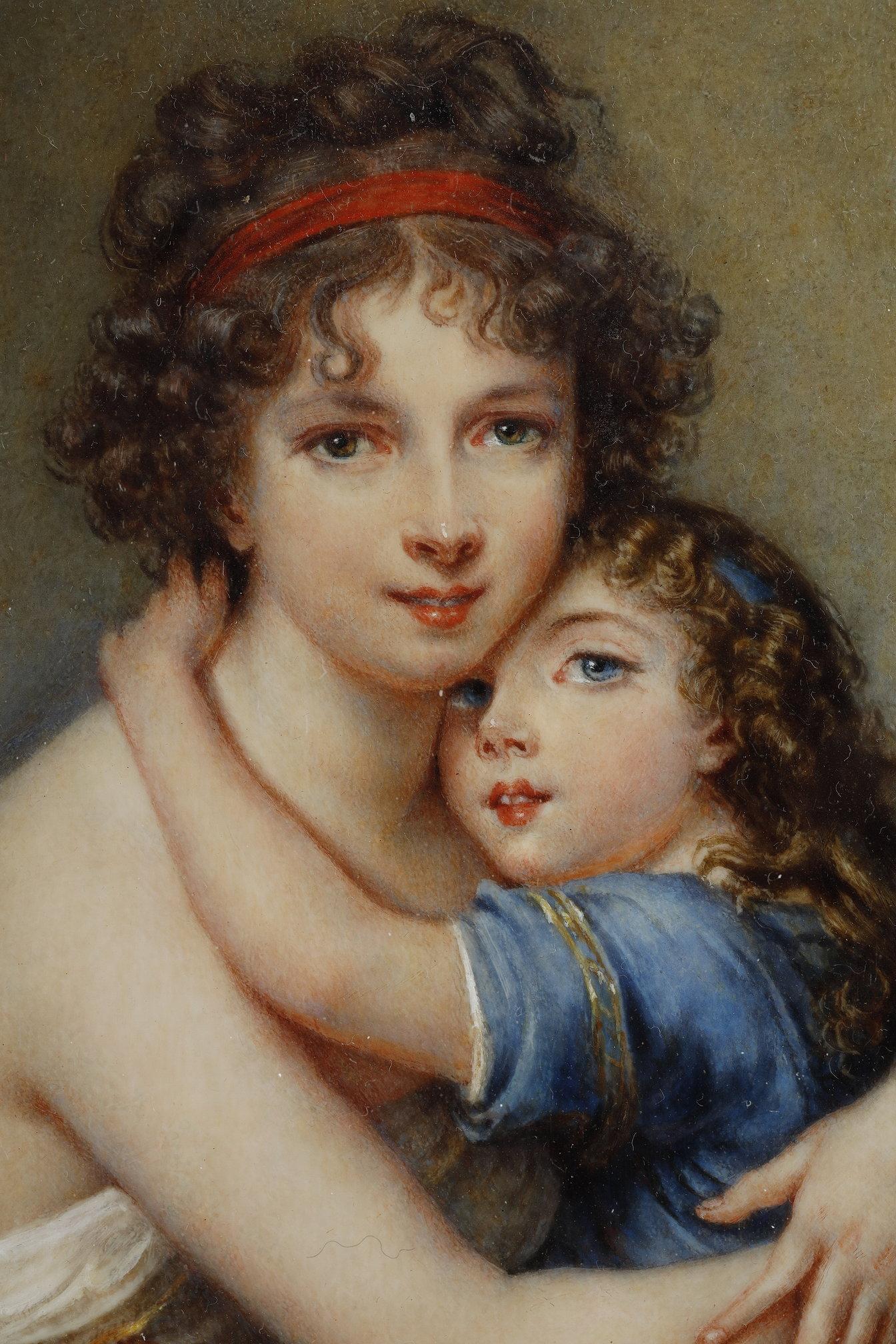 Retrato de la Sra. Vigée-Lebrun y su hija según Elisabeth Vigée-Lebrun Madera en venta