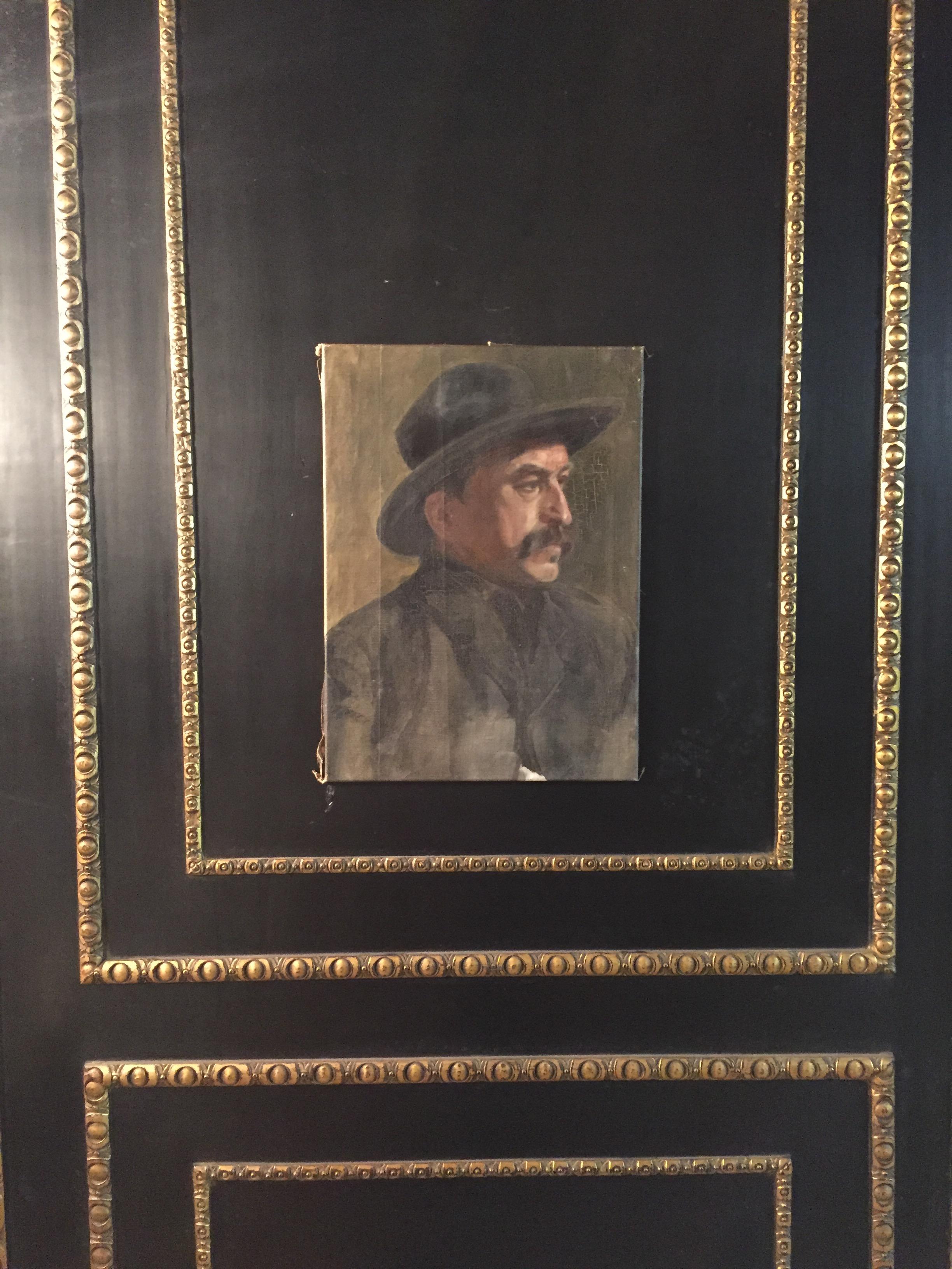Portrait of Man with Hat circa 1900 Oil on Canvas 3