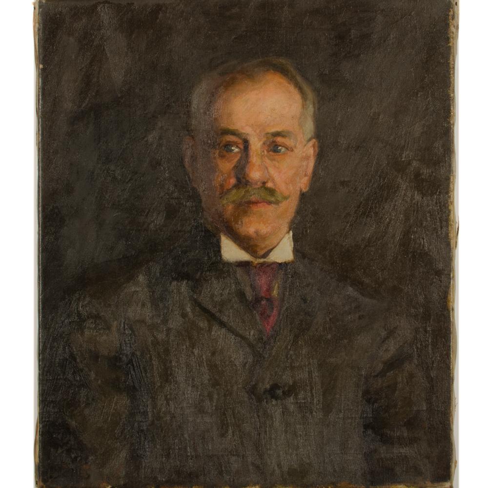 Pintura de retrato de hombre con bigote. 
 - Óleo sobre lienzo
 - Sin enmarcar.

    
