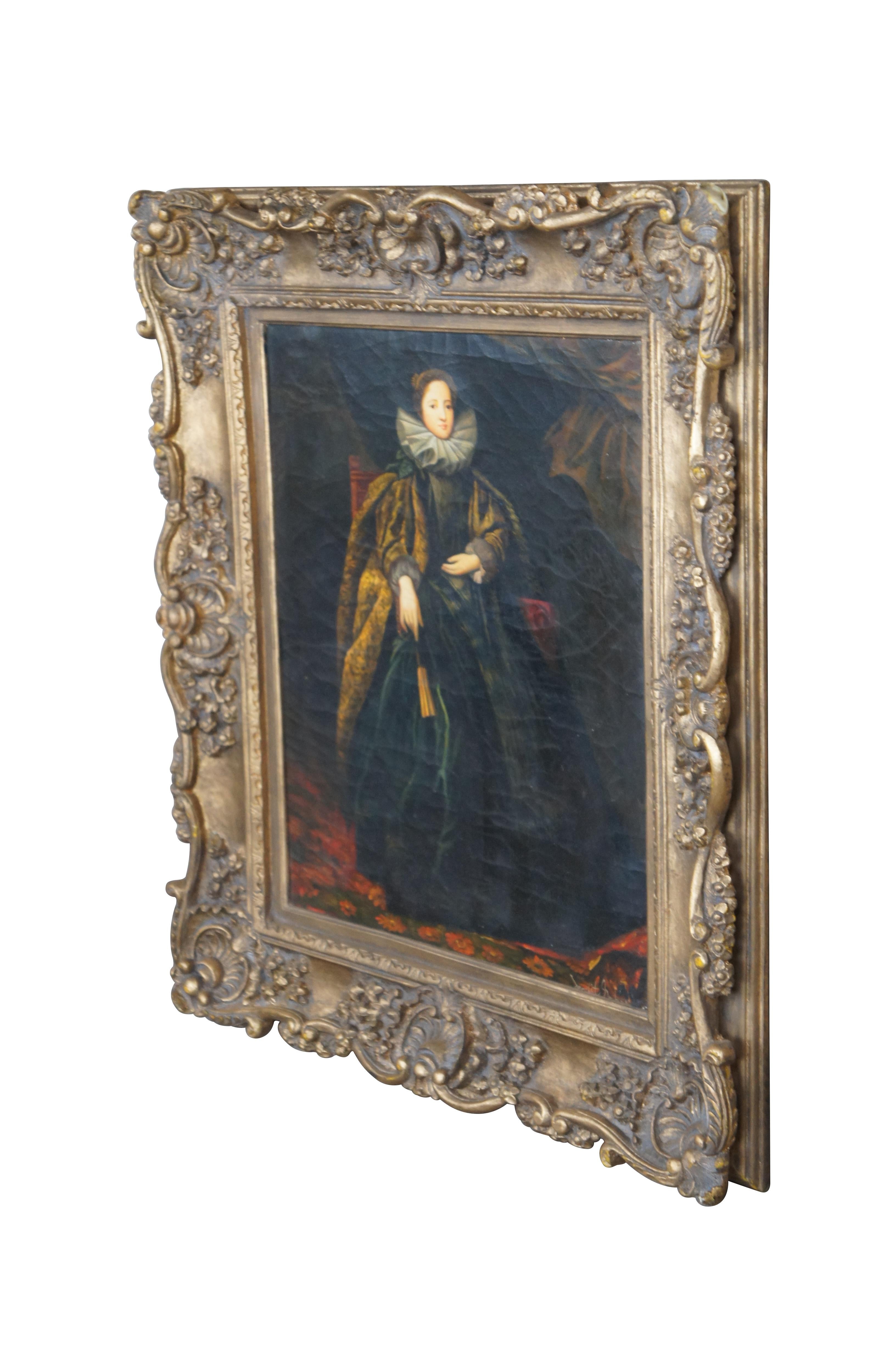 Baroque Portrait de Marchesa Balbi d'après Anthony Van Dyck Peinture à l'huile sur toile 33