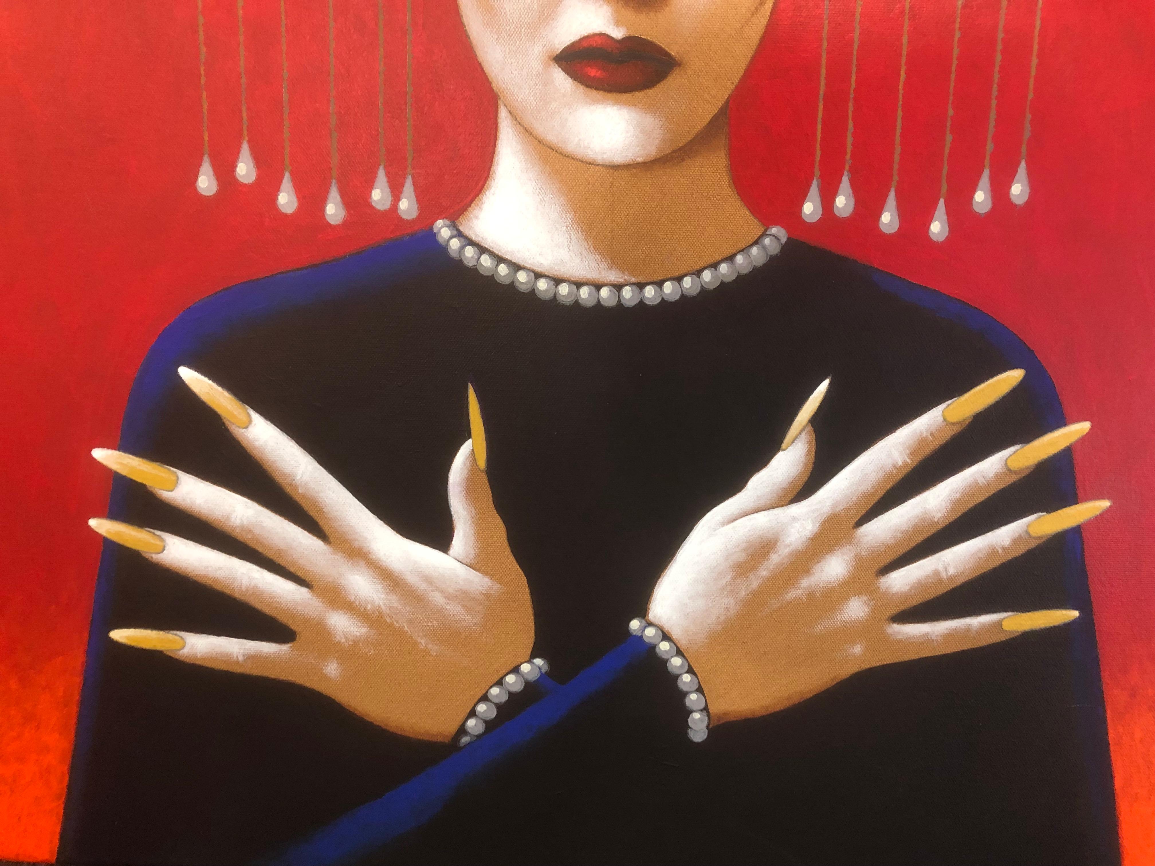 Américain Portrait de Maria Callas comme Turandot.  Peinture originale de Lynn Curlee en vente