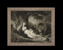 Portrait of Miss Hall with a Lion, After Chippendale Engraving by Benjamin West