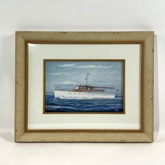 Portrait d'une jeune femme au yacht à moteur ii