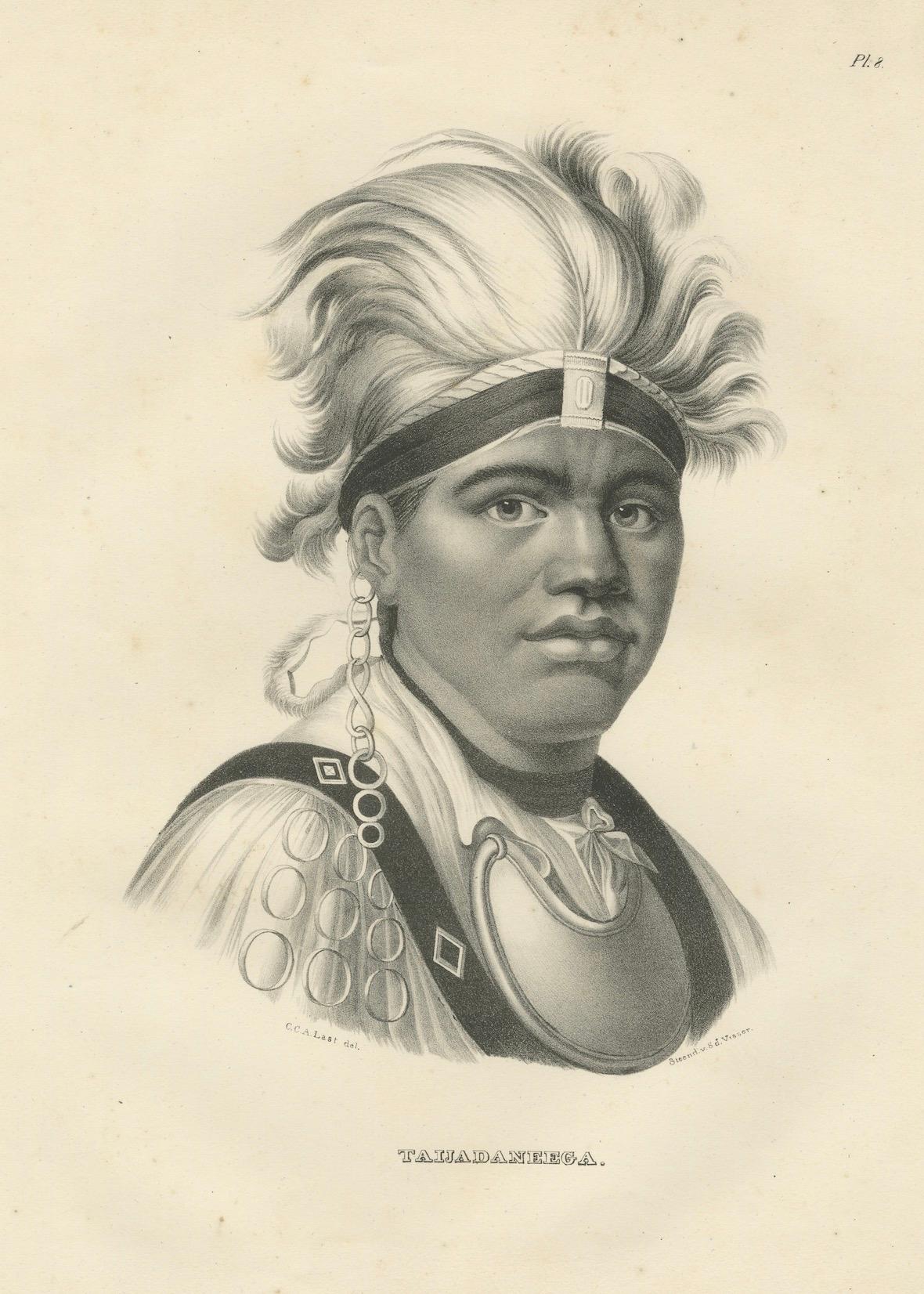 Porträt der amerikanischen Tawadanega der Tawadanega von Karl Joseph Brodtmann, 1836 (Mittleres 19. Jahrhundert) im Angebot