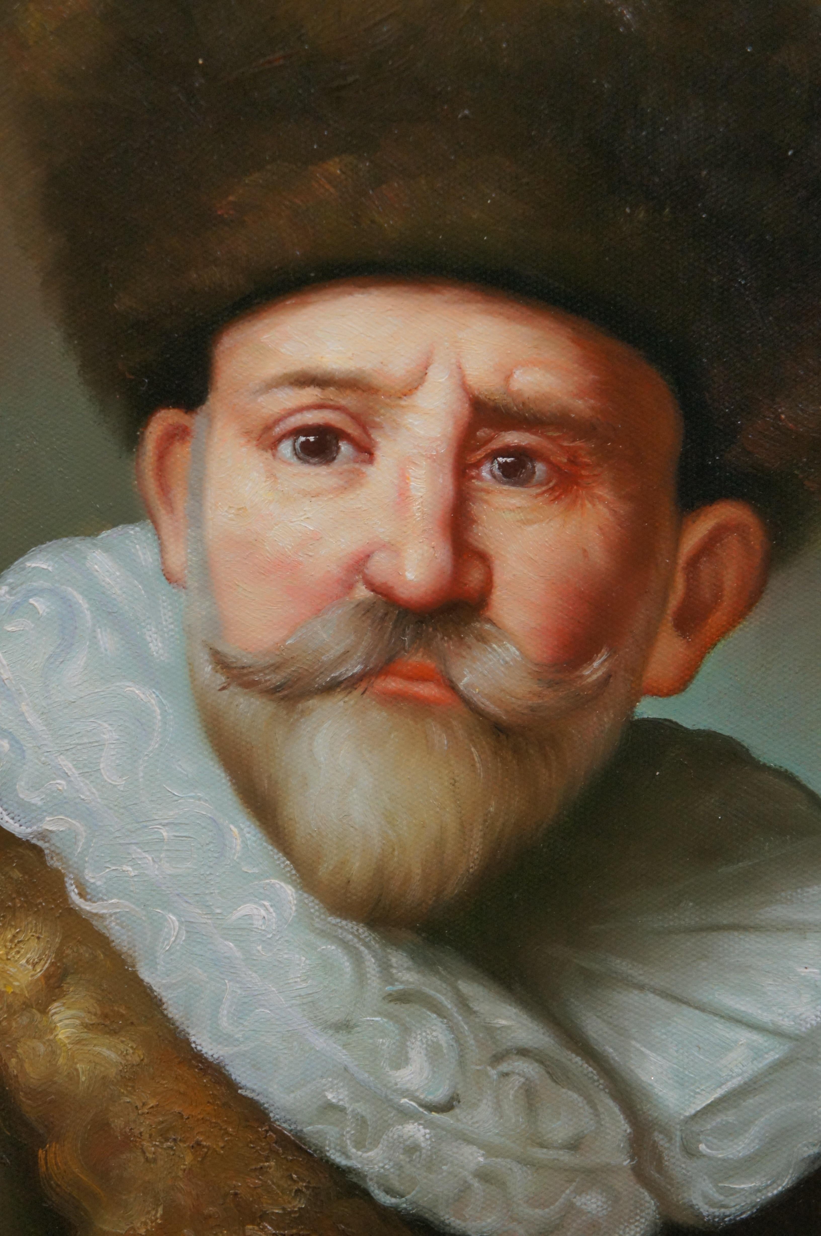 Portrait de Nicolaes Ruts comme négociant en fourrure d'après la peinture à l'huile de Rembrandt van Rijn 35 po en vente 3