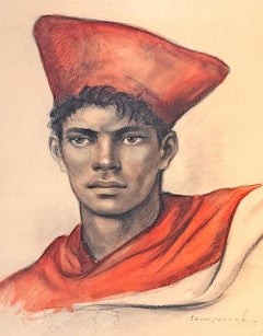 "Portrait of North African Spahi", French Colonial Solder w/ Traditional Hat