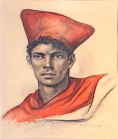 "Portrait of North African Spahi", French Colonial Solder w/ Traditional Hat