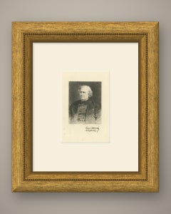 Portrait of Paul Lacroix, Antique Etching by Adolphe Lalauze, 1882