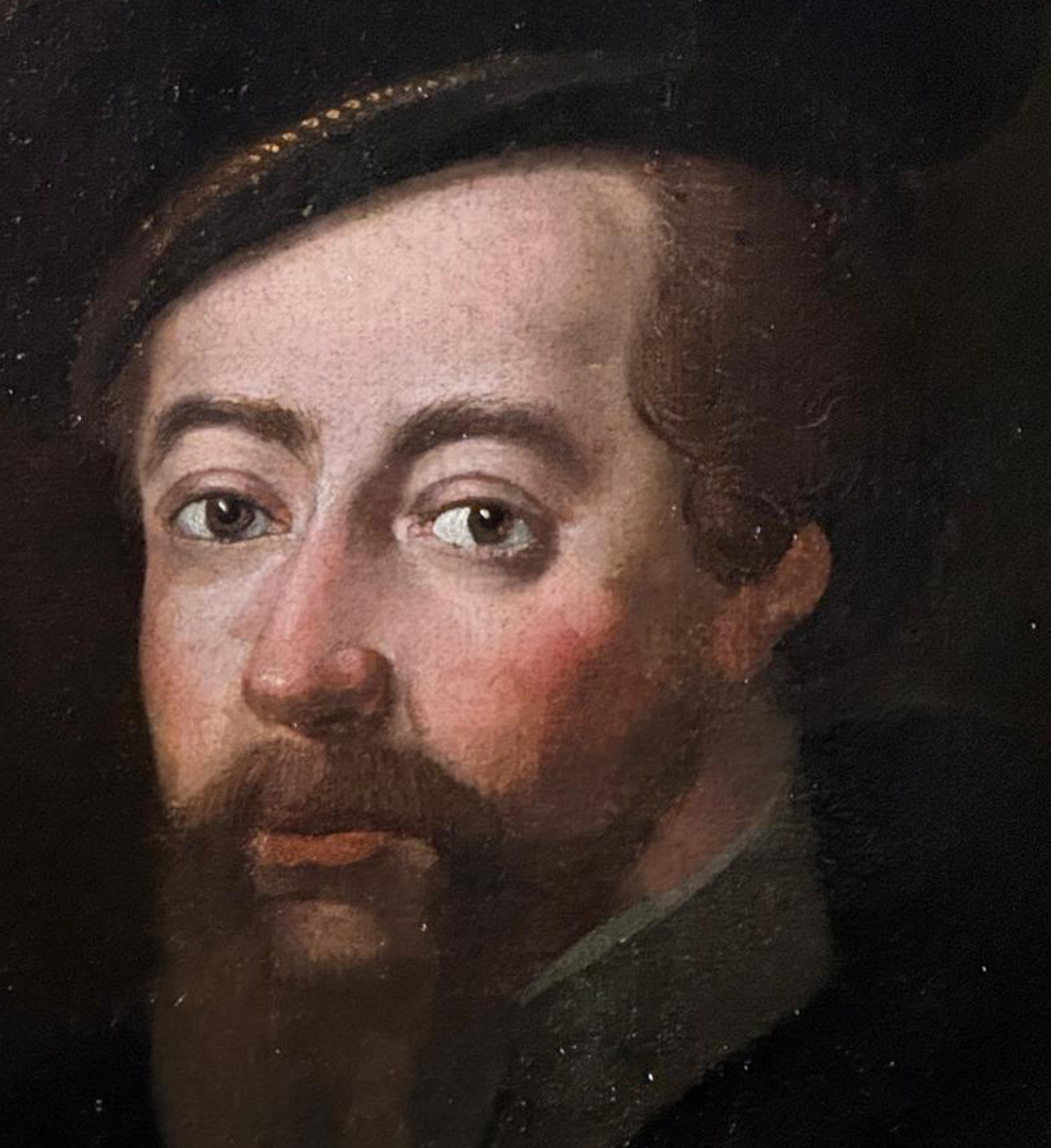 Porträt von Philipp II., spanische Schule des 17. Jahrhunderts, mit vergoldetem Barockrahmen

Mittelgroßes Öl auf Leinwand (50 x 58 cm mit Rahmen), das Philipp II. von Spanien nach der offiziellen, nach seiner Herrschaft verbreiteten Ikonographie