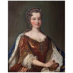 Retrato de la reina María Leszczynska, esposa de Luis XV, óleo sobre lienzo, s. XVIII