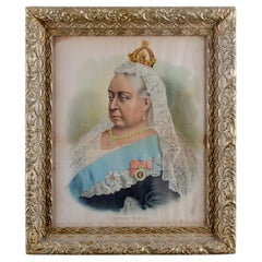 Antique Portrait of Queen Victoria, Framed Lithograph