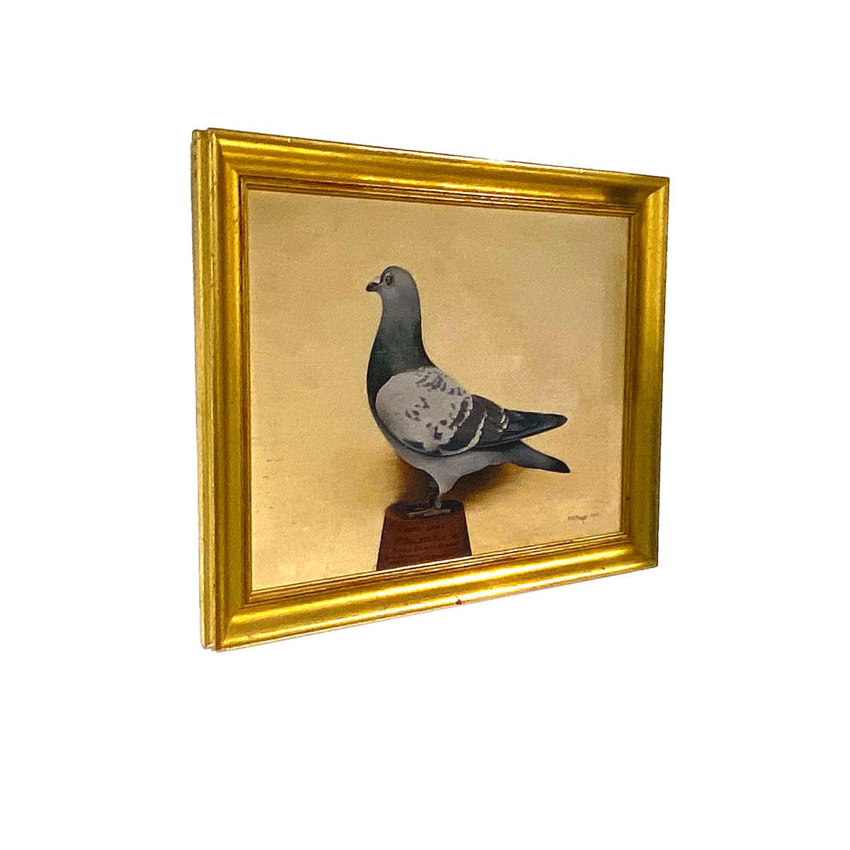 Hand-Painted Portrait of Racing Pigeon 
