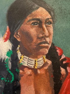 Portrait of Red Cloud Planes Indian Warrior Signed By W.Mcnall