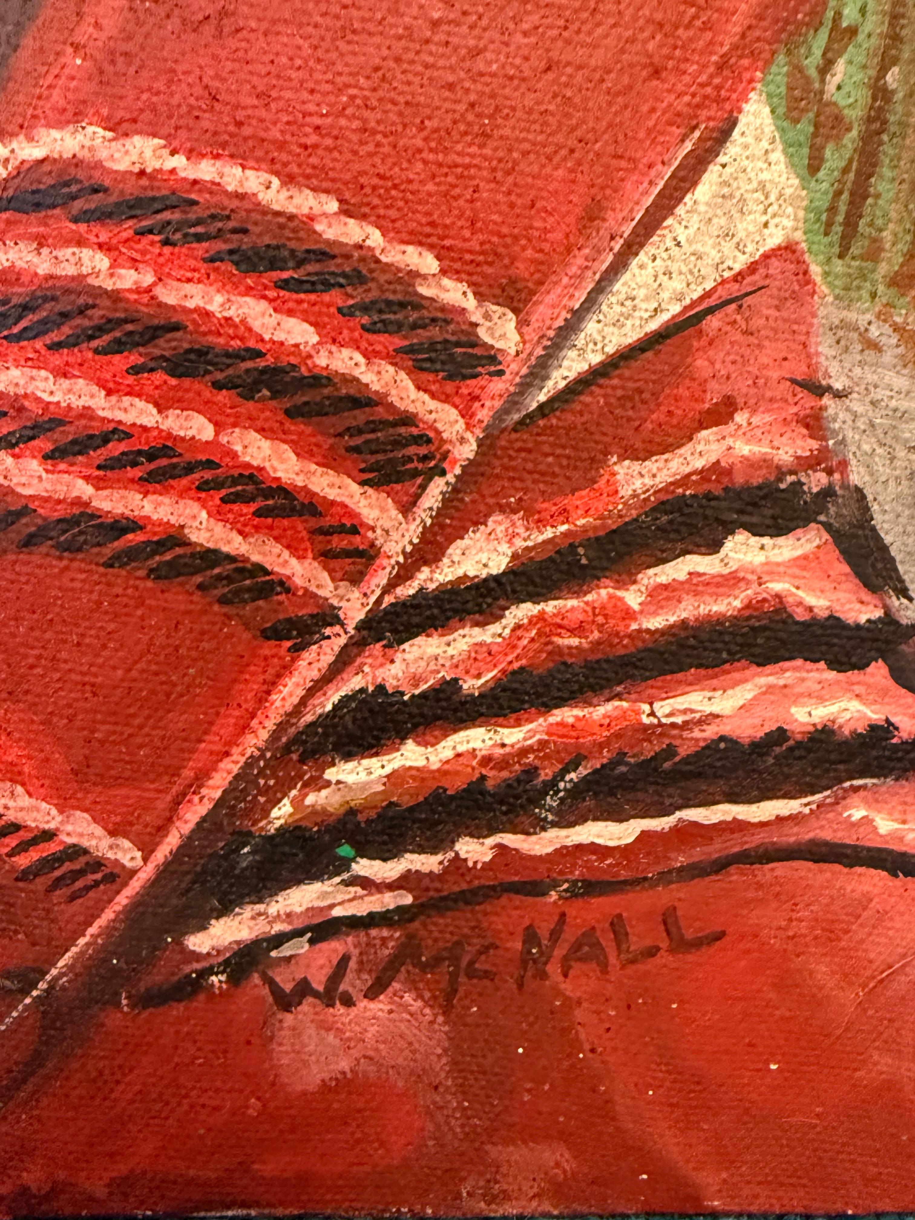 Retrato del guerrero indio Nube Roja Planes Firmado por W.Mcnall Estadounidense en venta