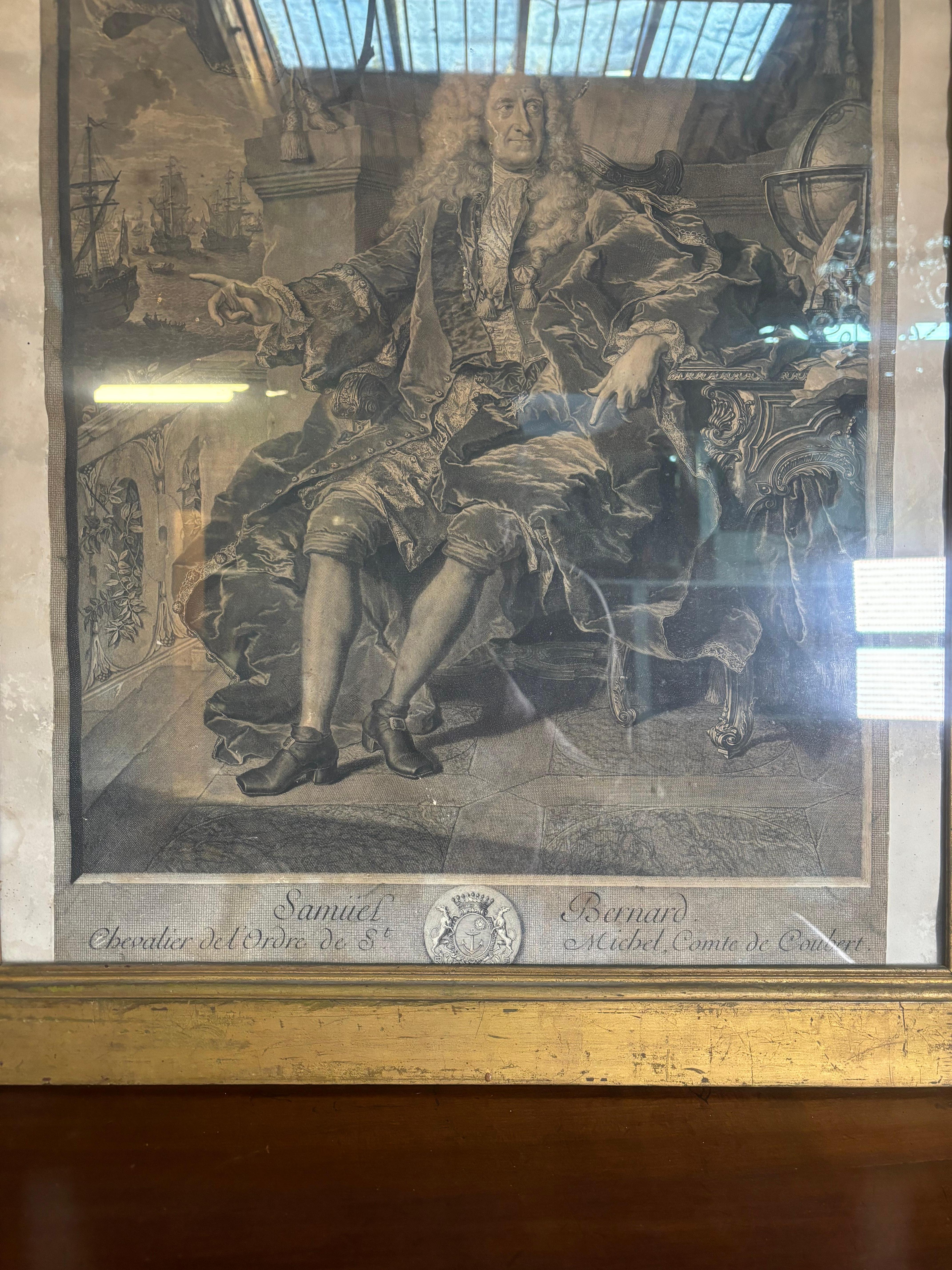 Samuel Bernard, Chevalier de l'ordre de Saint Michel, Graf von Coubert
Porträt von Samuel Bernard, Staatsrat von Pierre Imbert Drevet. 
1729